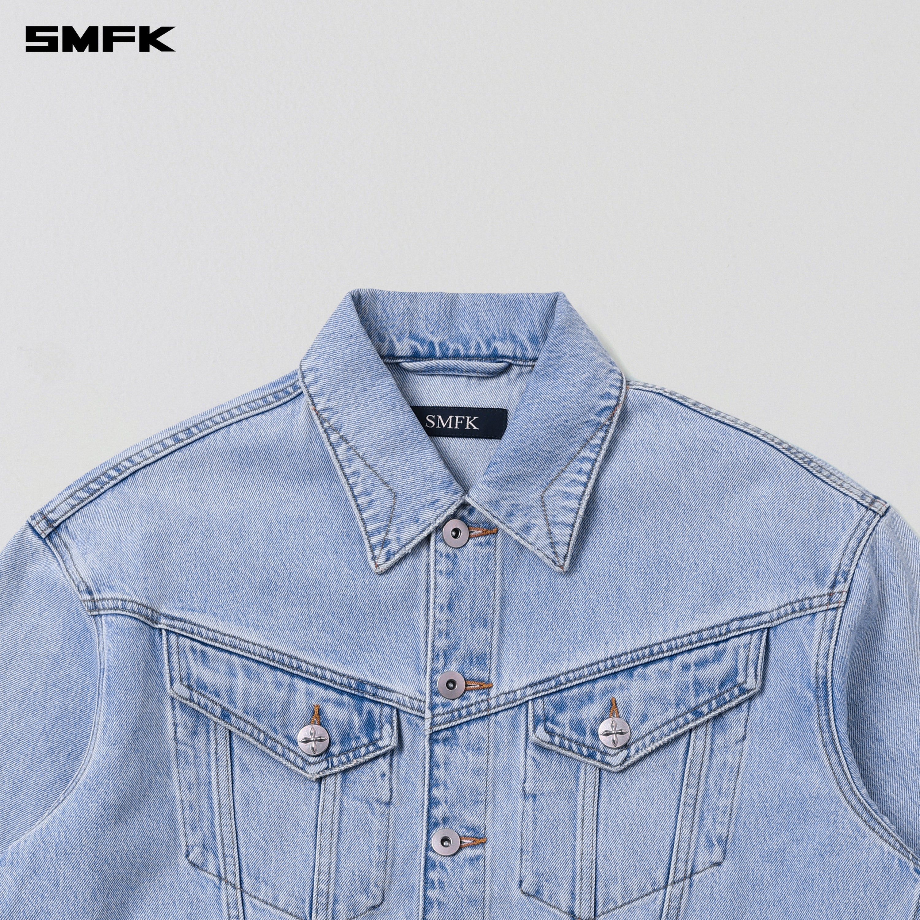WILD MIRAGE LOOSE DENIM JACKET/COTTON WILD SKY BLUE