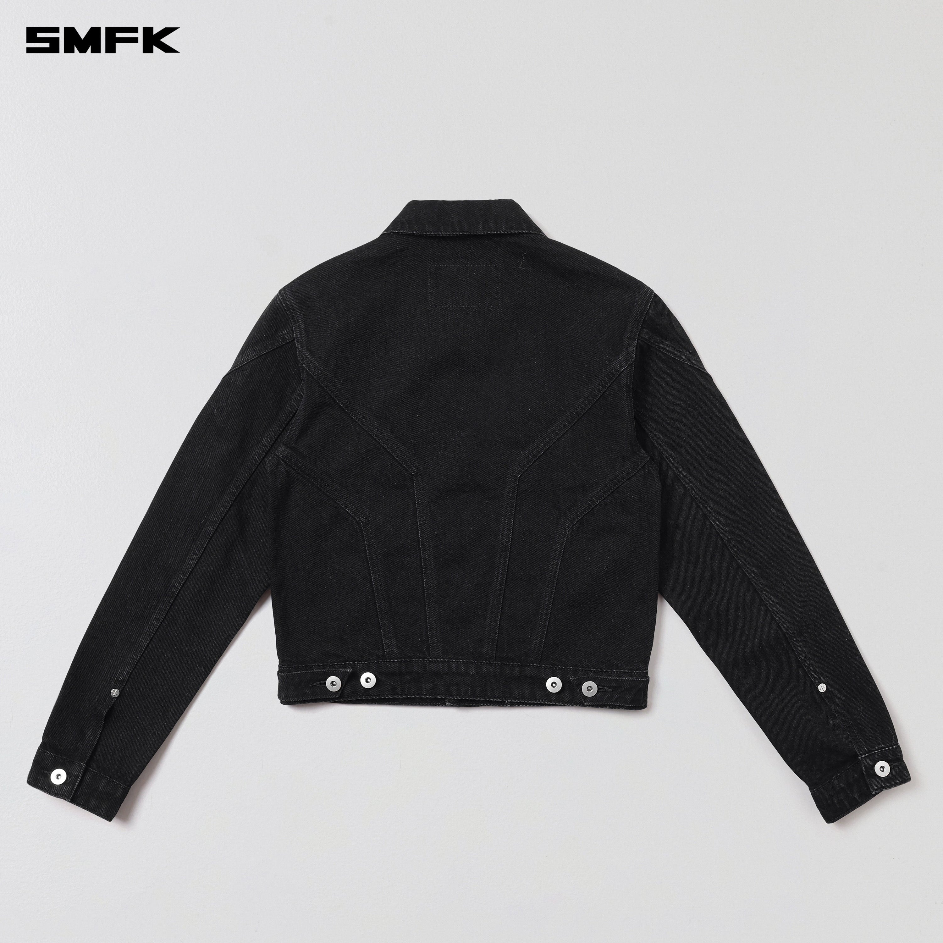 WILD MIRAGE SLIM DENIM JACKET/COTTON WILD BLACK