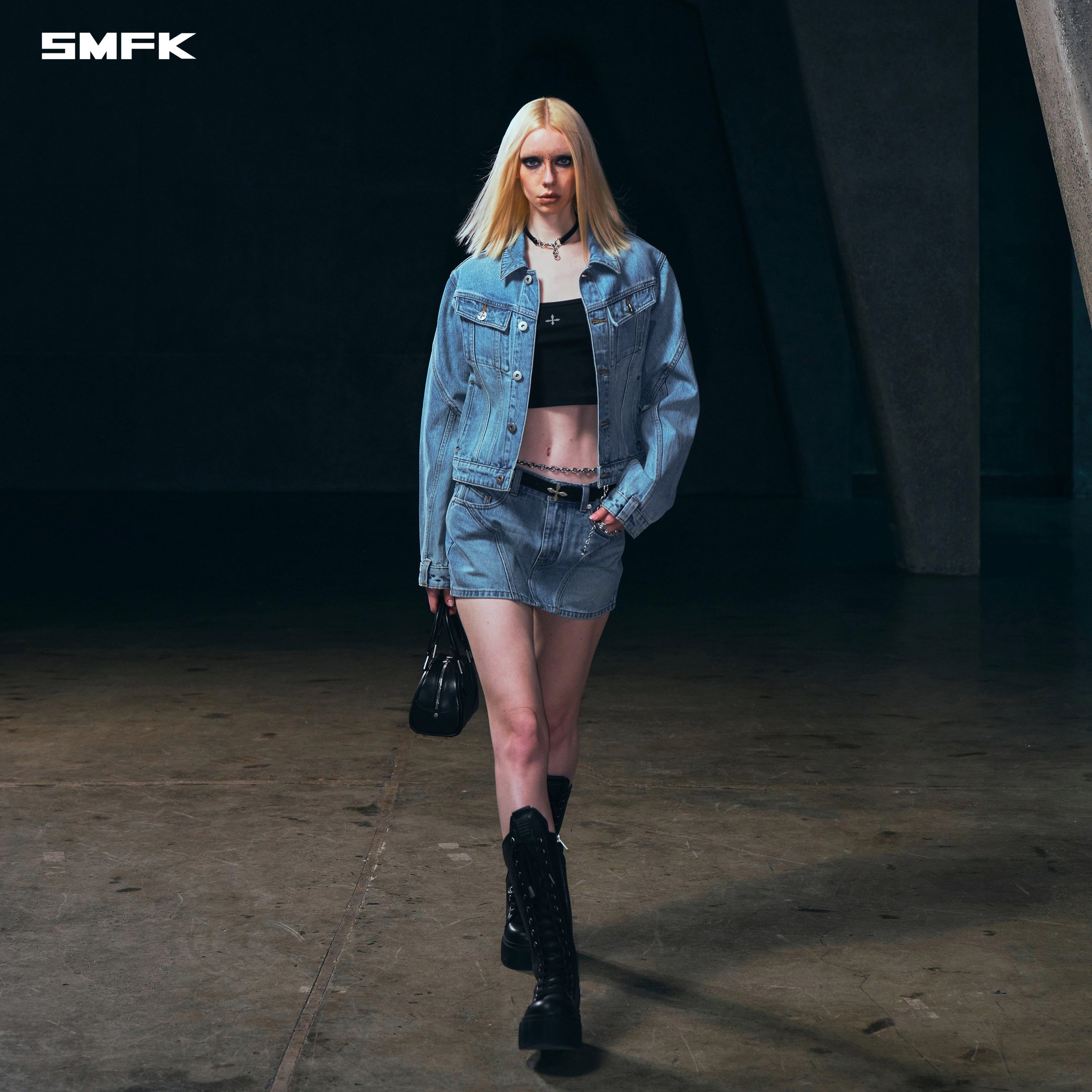 WILD MIRAGE SLIM DENIM JACKET/COTTON WILD BLUE