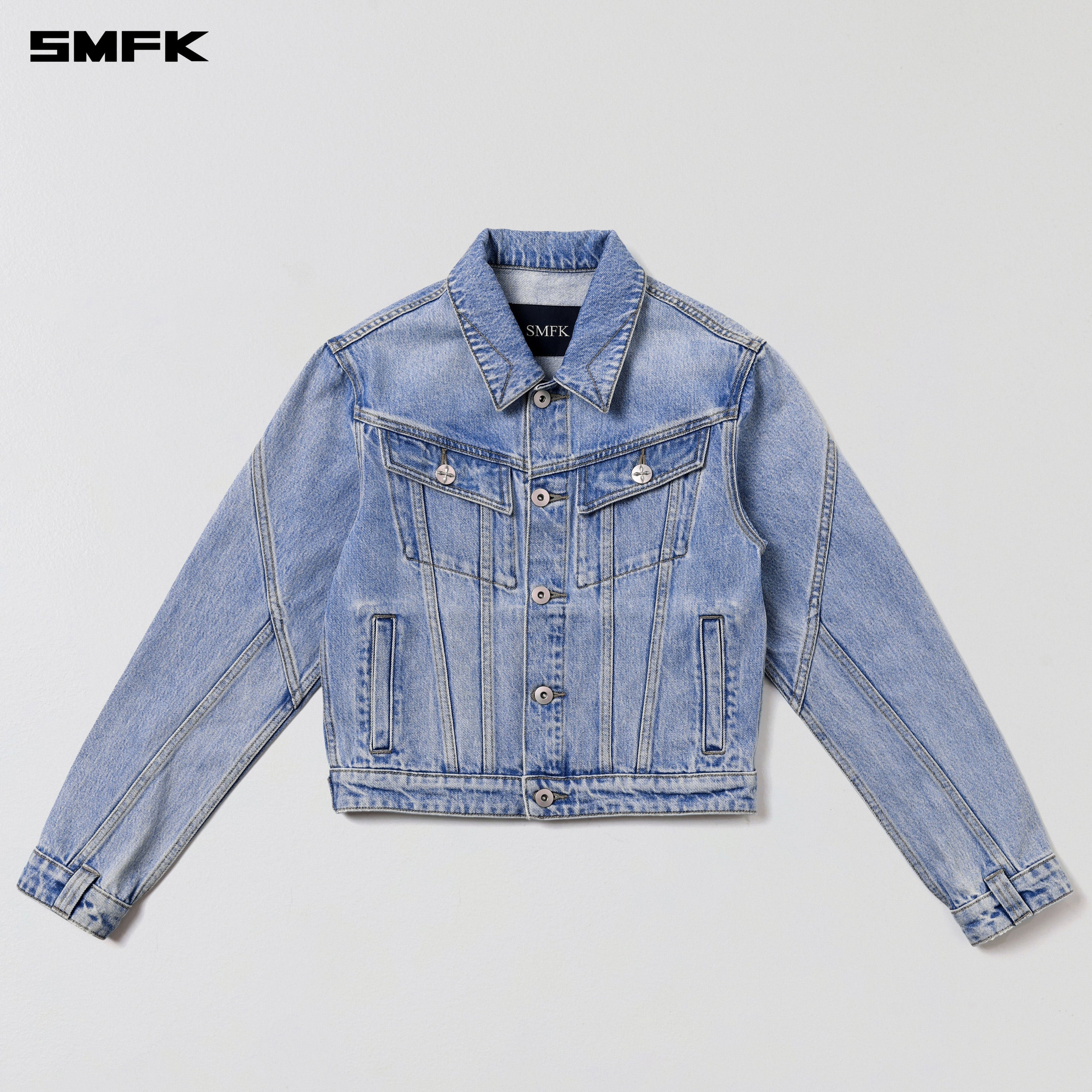 WILD MIRAGE SLIM DENIM JACKET/COTTON WILD BLUE