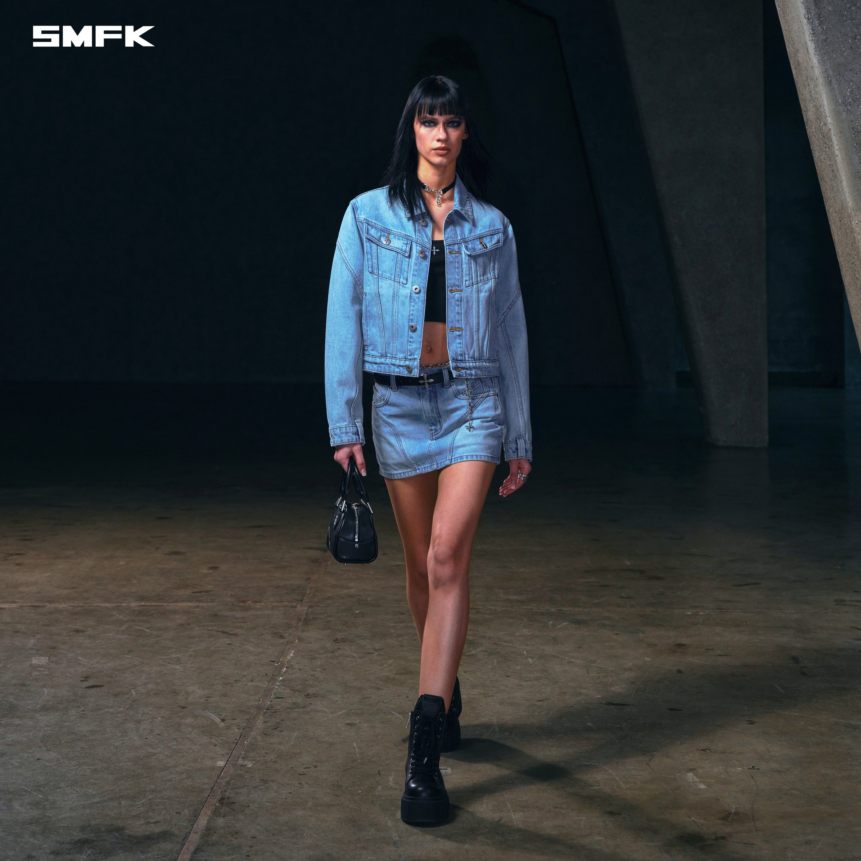 WILD MIRAGE SLIM DENIM JACKET/COTTON WILD SKY BLUE