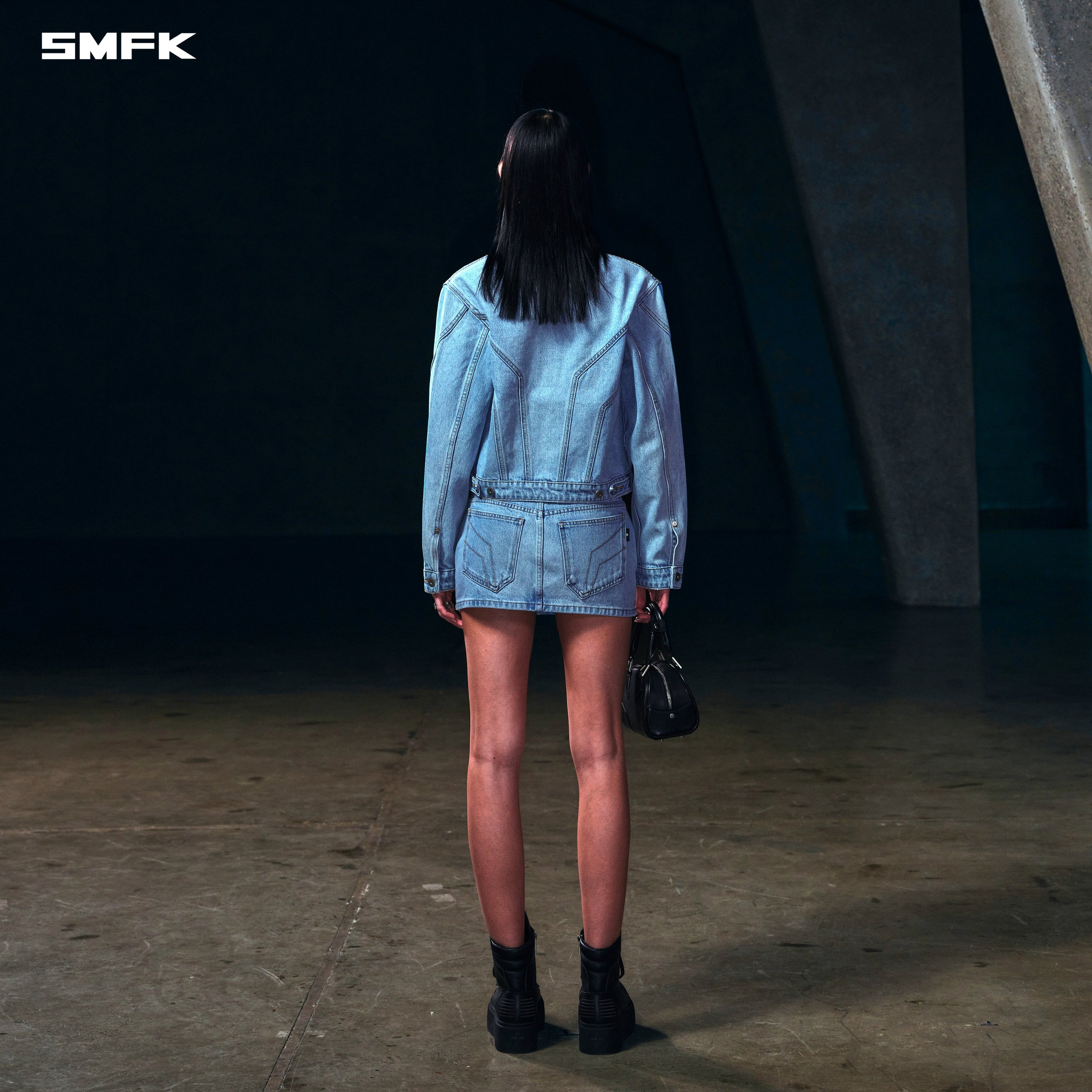 WILD MIRAGE SLIM DENIM JACKET/COTTON WILD SKY BLUE