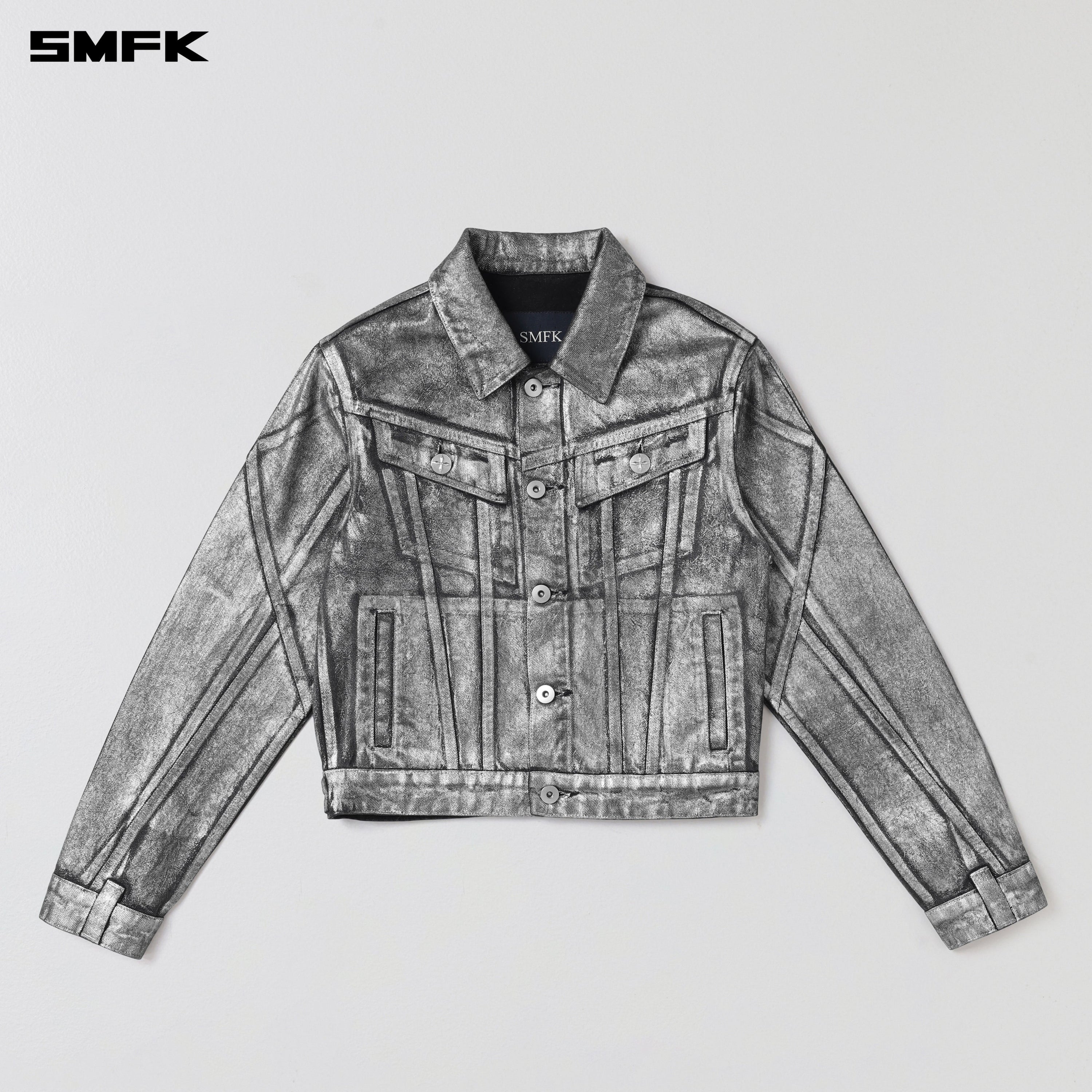 WILD MIRAGE SLIM DENIM JACKET/COTTON SILVER NEBULA