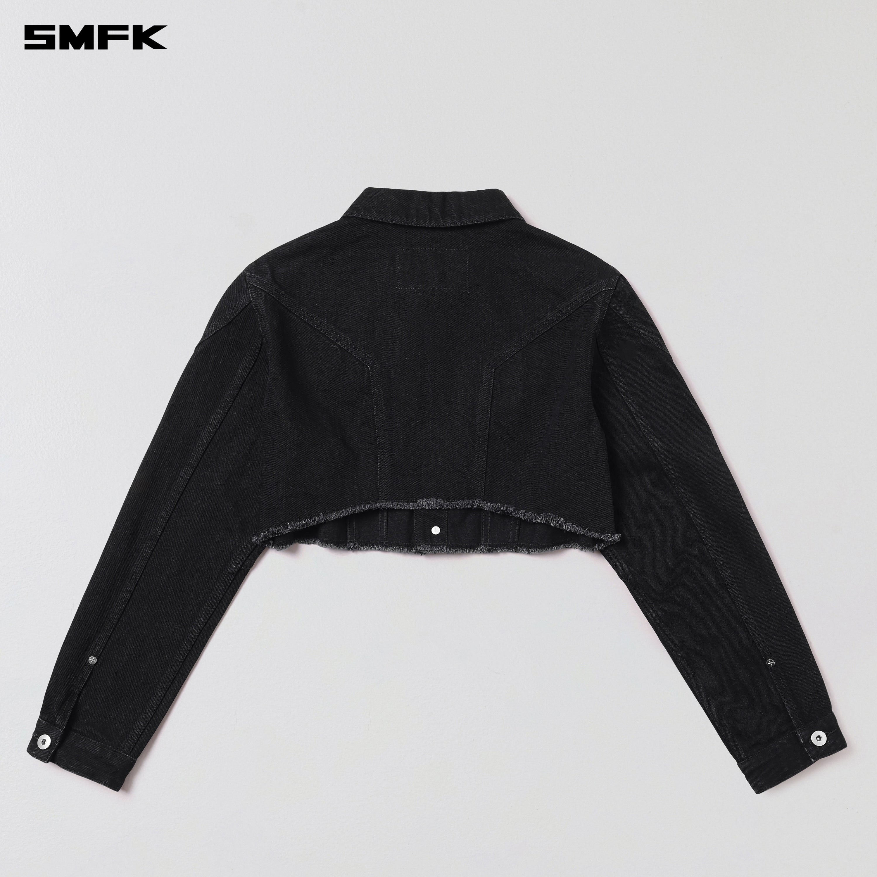WILD MIRAGE HORT DENIM JACKET/COTTON WILD BLACK