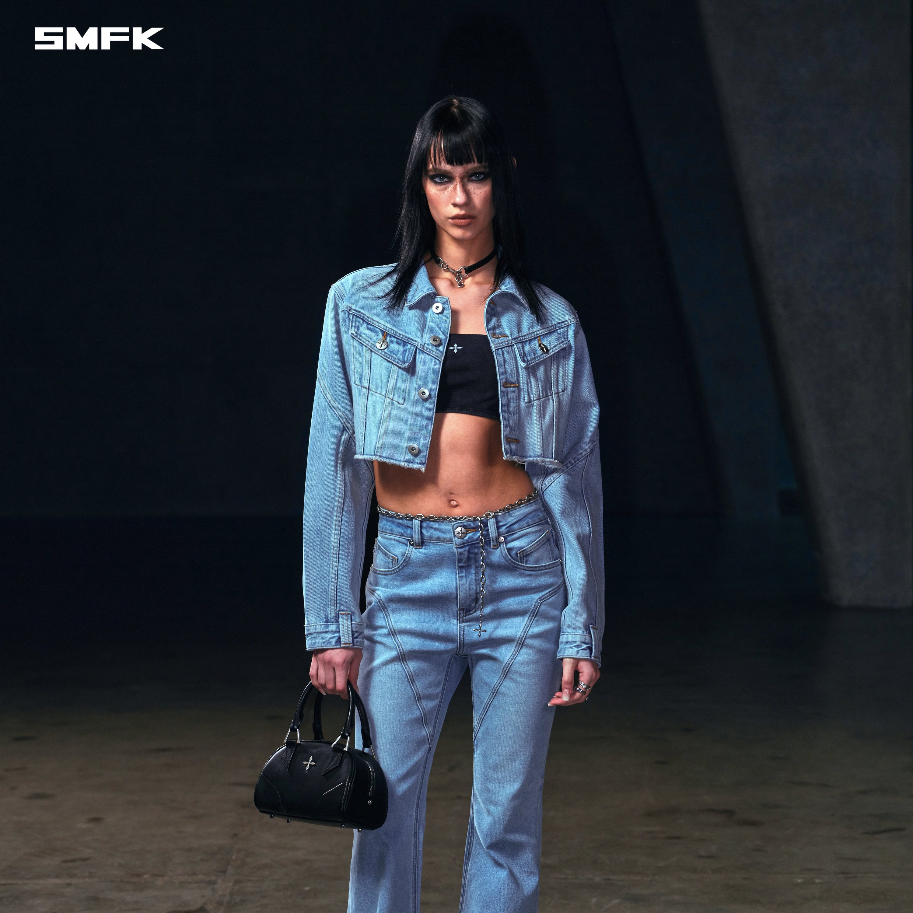 WILD MIRAGE HORT DENIM JACKET/COTTON WILD SKY BLUE