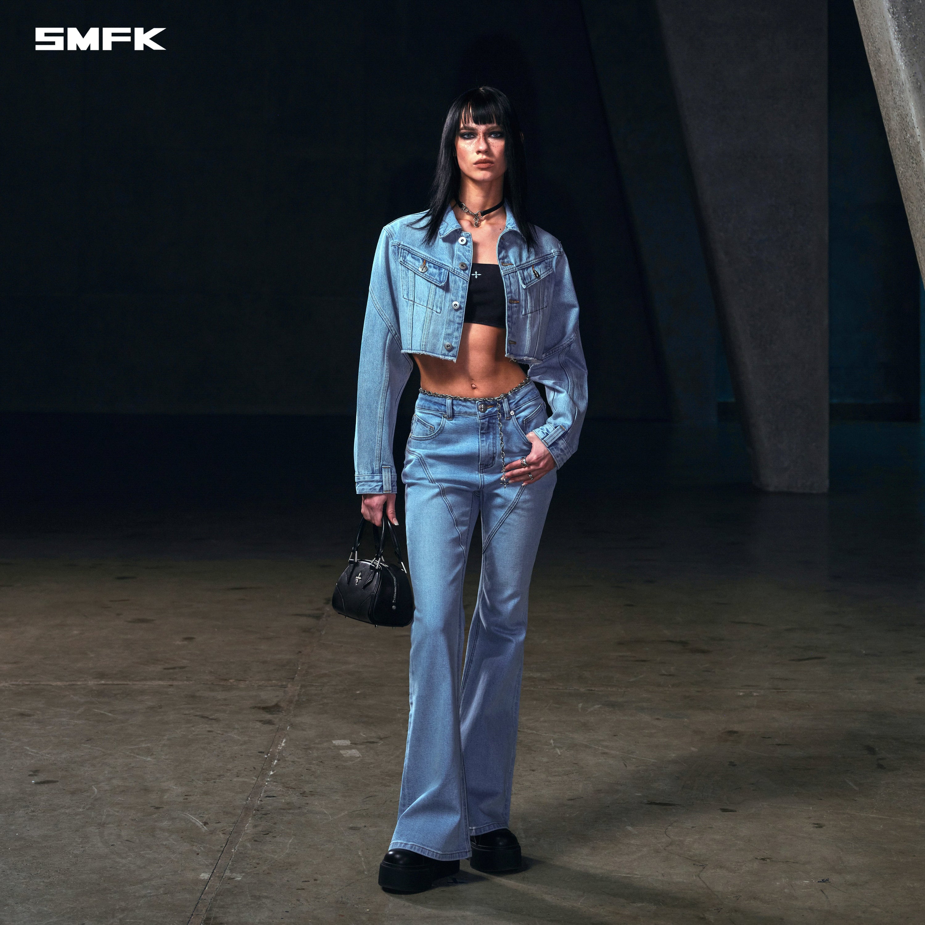 WILD MIRAGE HORT DENIM JACKET/COTTON WILD SKY BLUE
