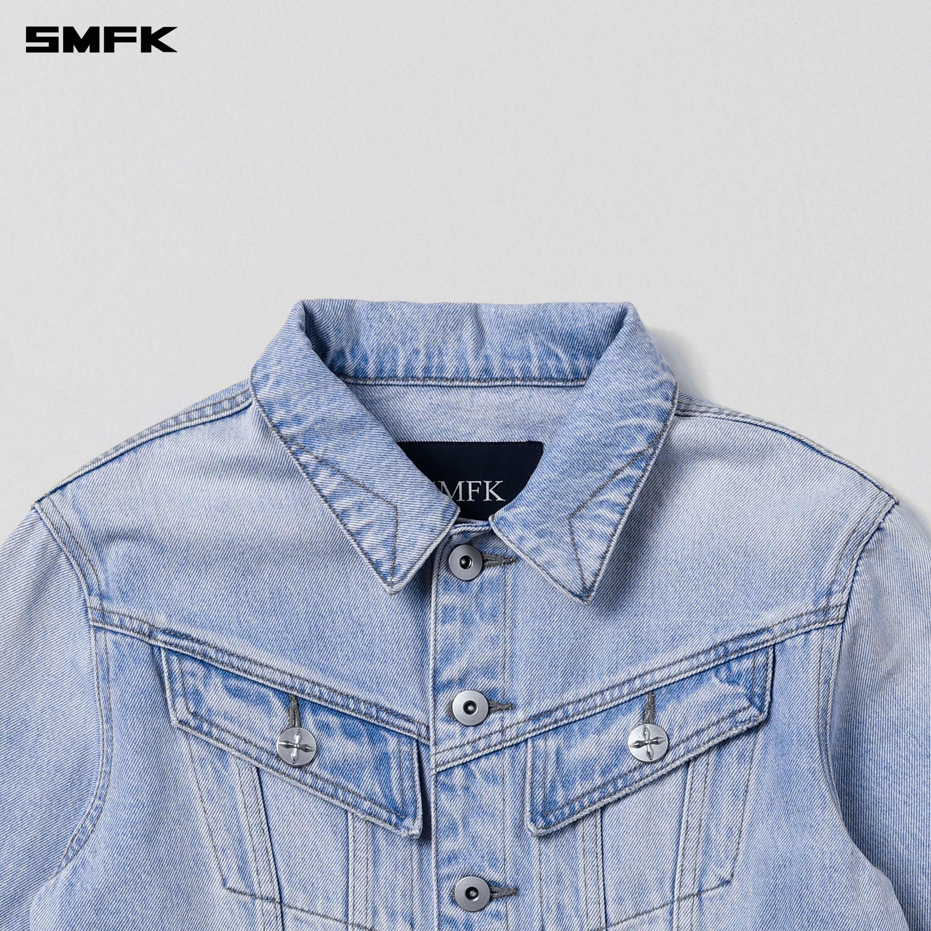 WILD MIRAGE HORT DENIM JACKET/COTTON WILD SKY BLUE