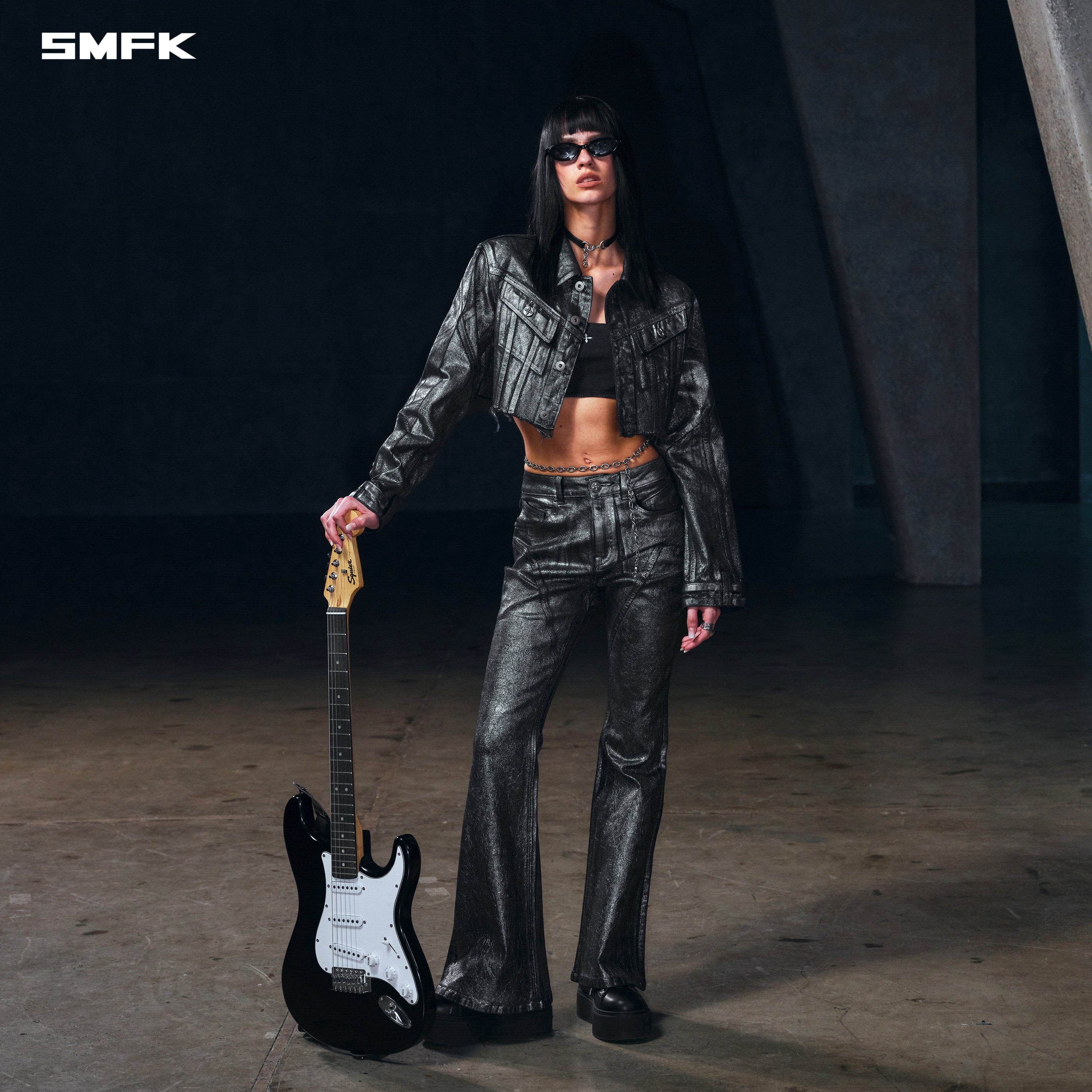 WILD MIRAGE HORT DENIM JACKET/COTTON SILVER NEBULA