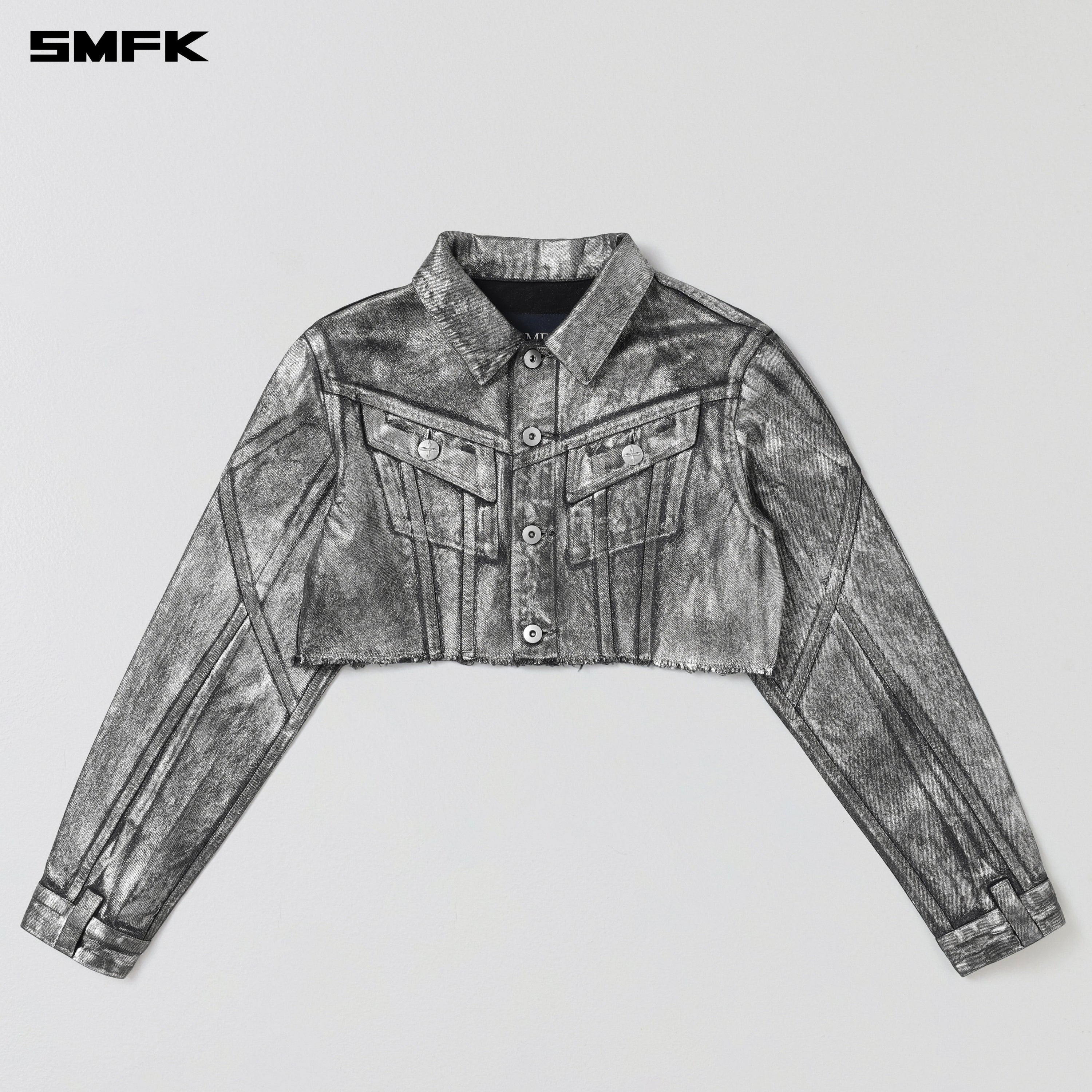 WILD MIRAGE HORT DENIM JACKET/COTTON SILVER NEBULA