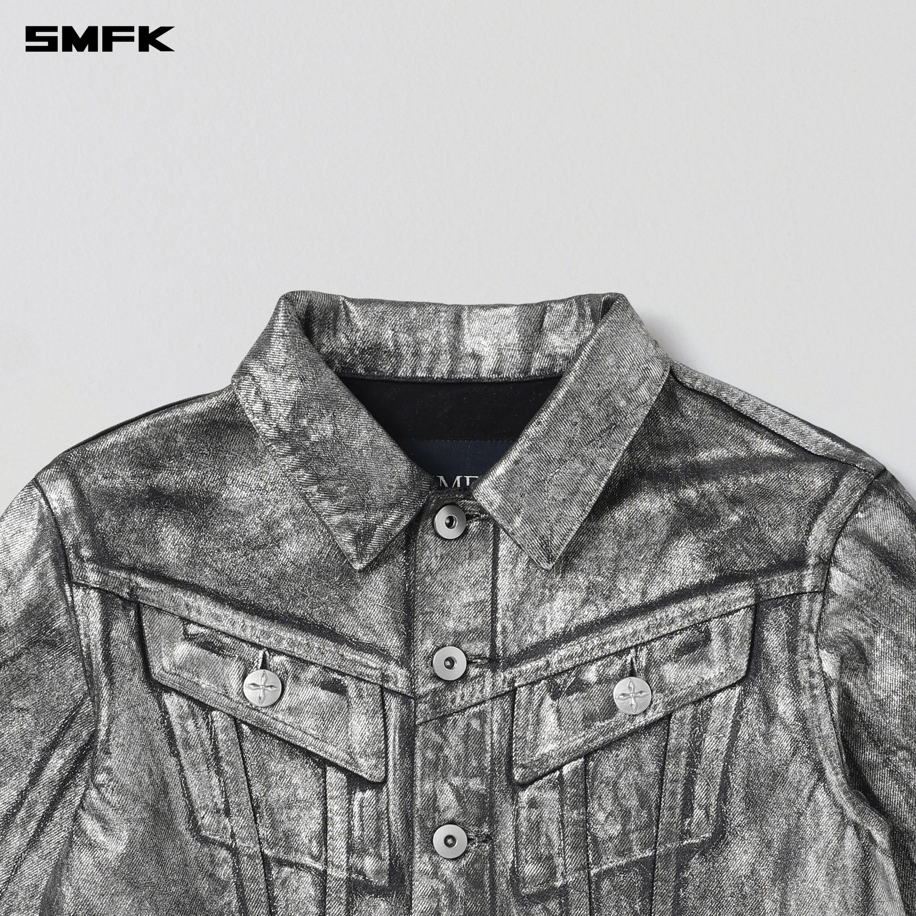 WILD MIRAGE HORT DENIM JACKET/COTTON SILVER NEBULA