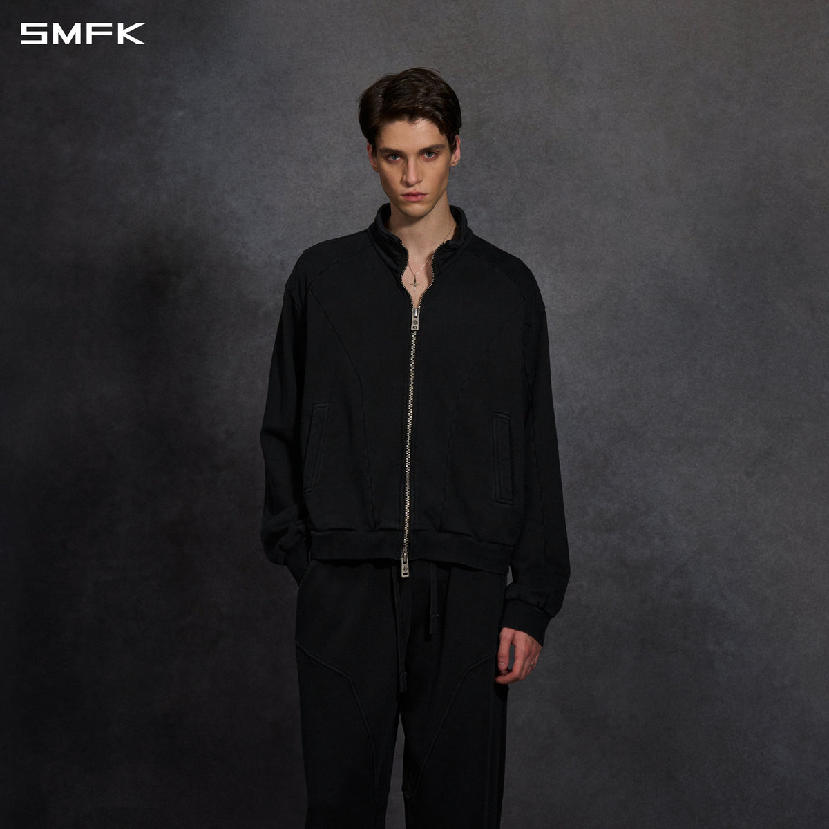 MYTH AEOLUS EVOLVE MASSIVE COLLAR JACKET /COLD DYE/U COLD DYE BLACK