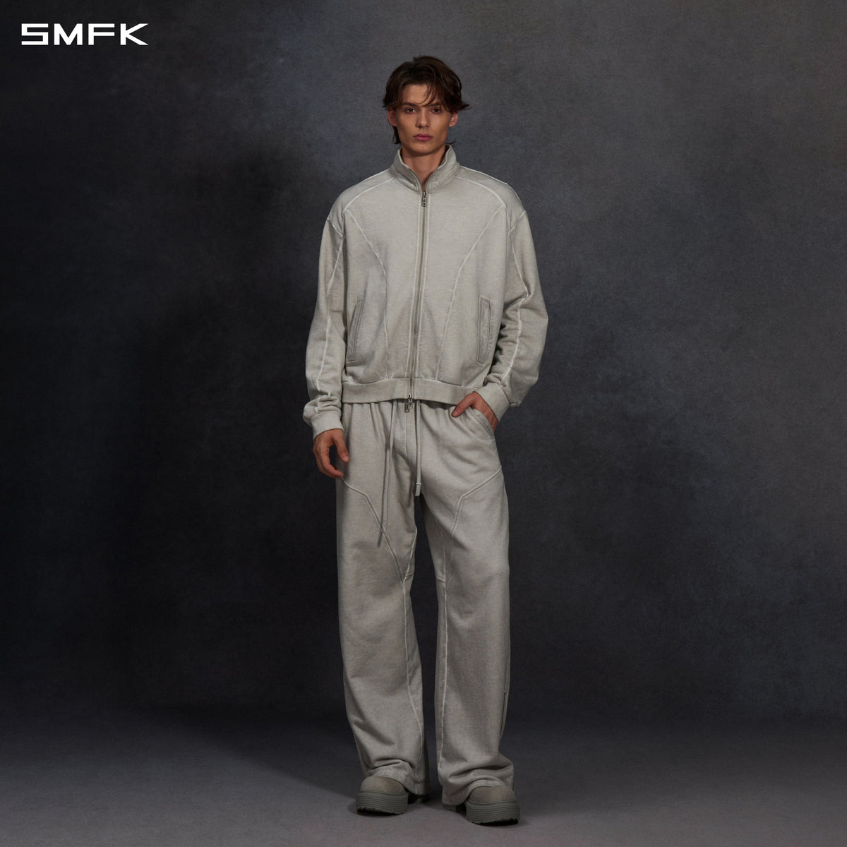 MYTH AEOLUS EVOLVE MASSIVE COLLAR JACKET /COLD DYE/U CLOUD GREY