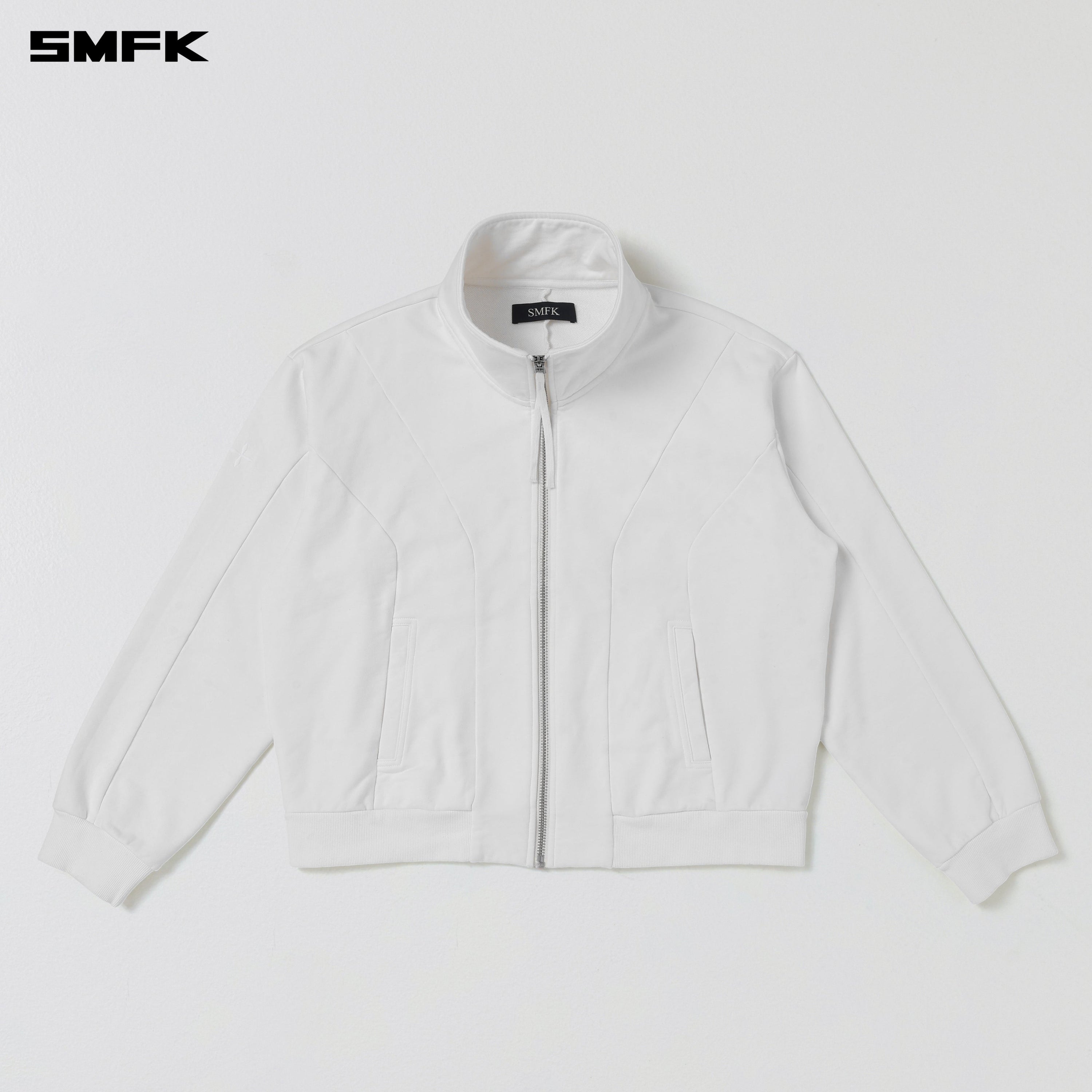 VINTAGE MUSE LOOSE ZIPPER SPORTS JACKET/COTTON CLOUD WHITE