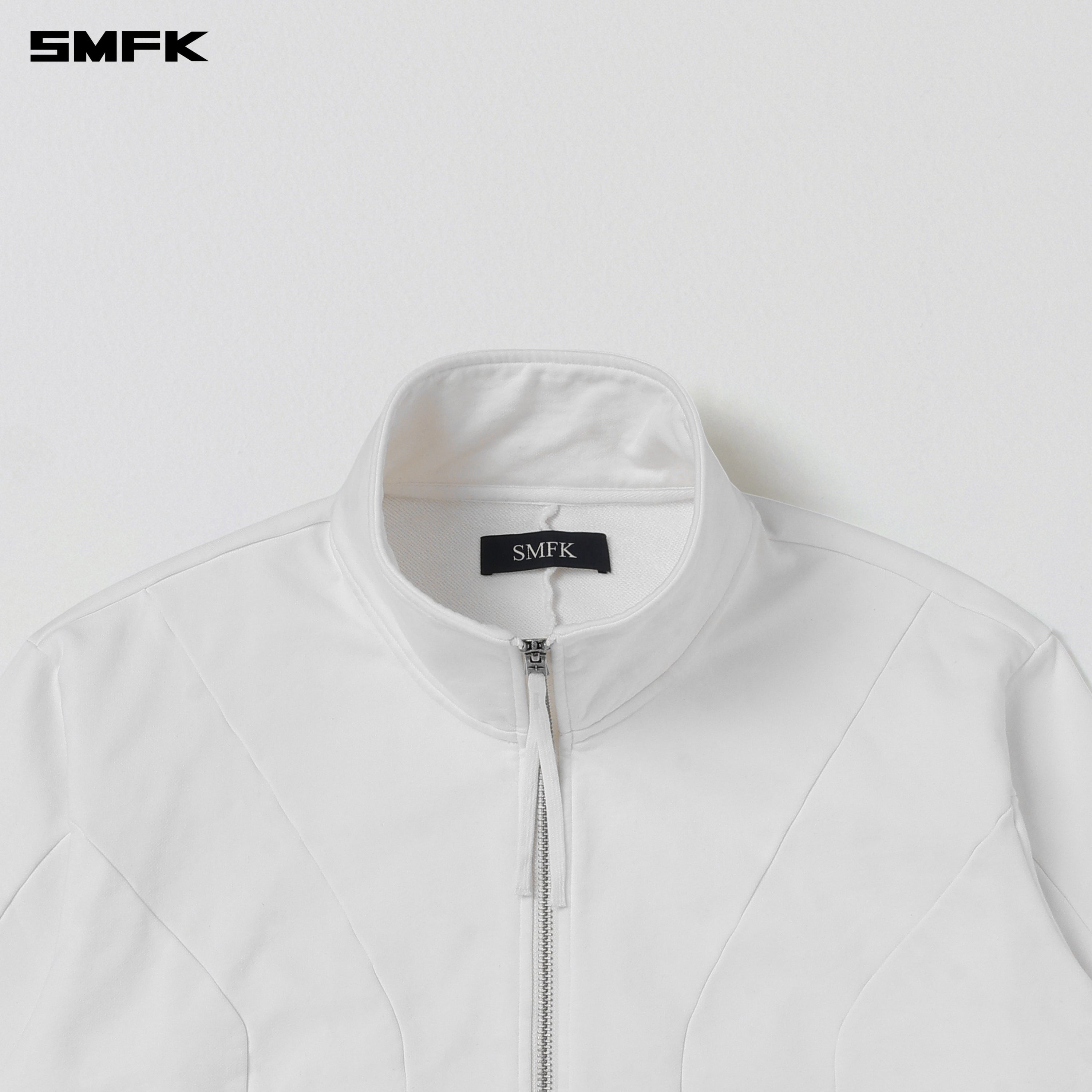 VINTAGE MUSE LOOSE ZIPPER SPORTS JACKET/COTTON CLOUD WHITE