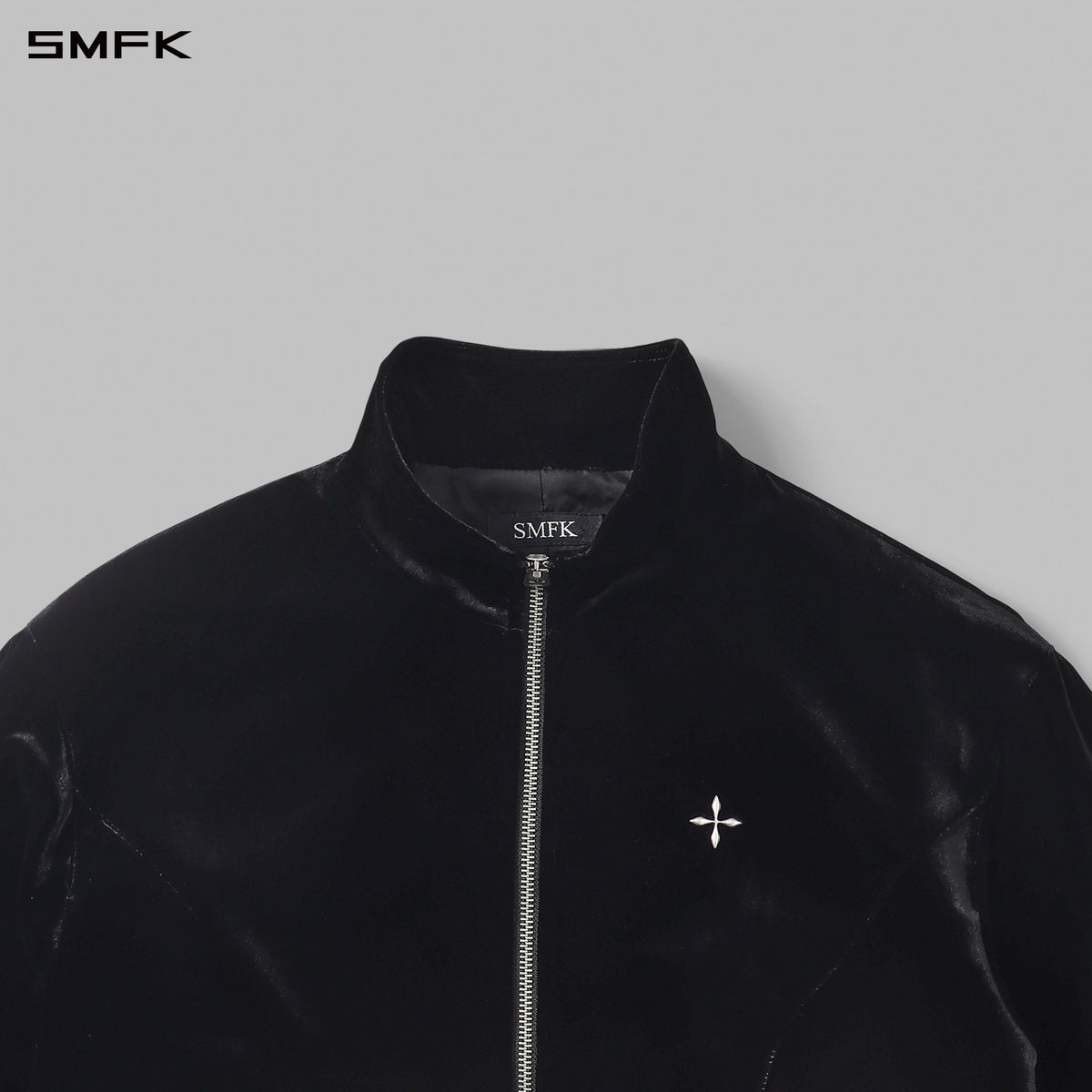 MYTH AEOLUS SYMMETRY VELVET TRAINING JACKET /SILK VELVET/U BLACK VELVET