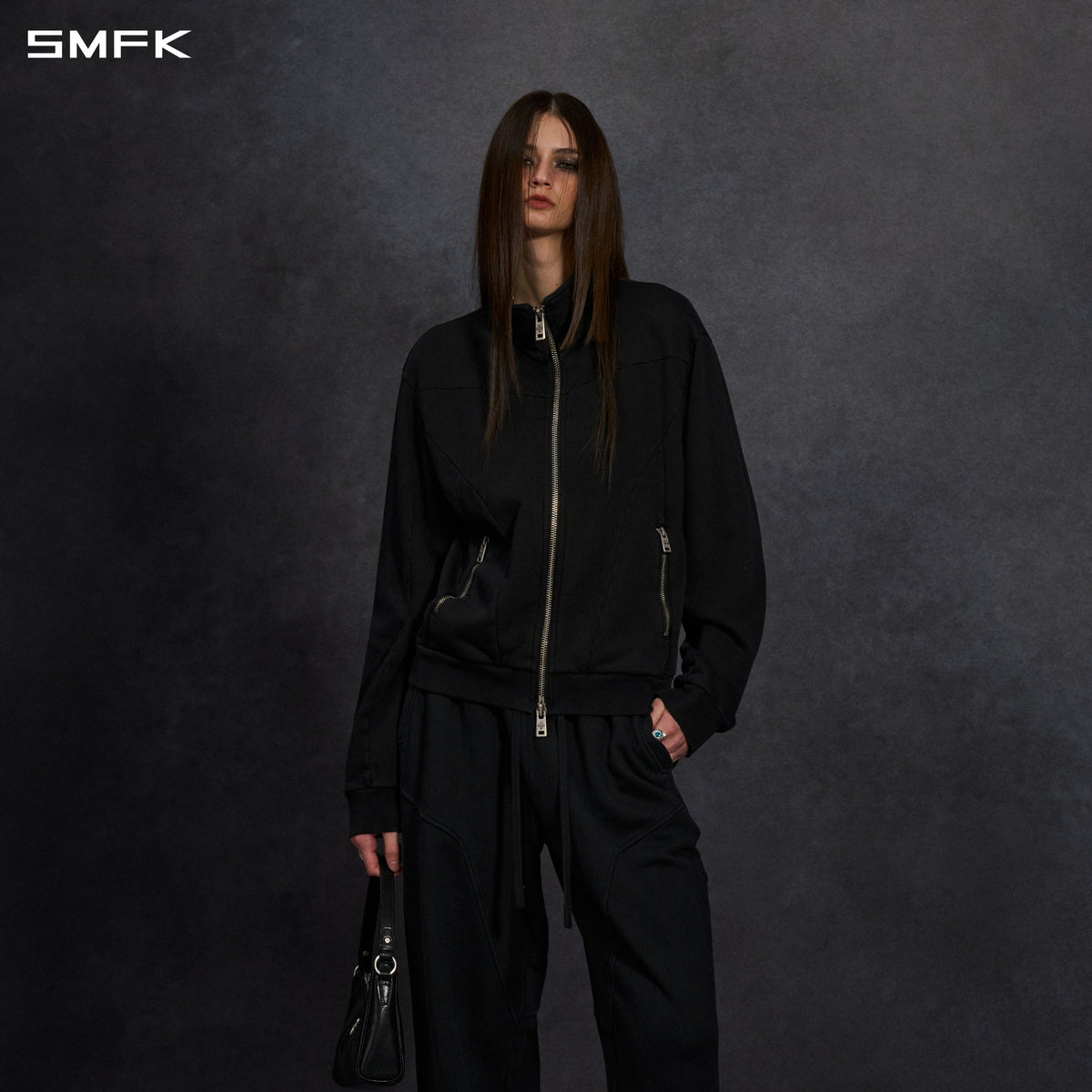MYTH AEOLUS EVOLVE SLIM COLLAR JACKET /COLD DYE/U COLD DYE BLACK