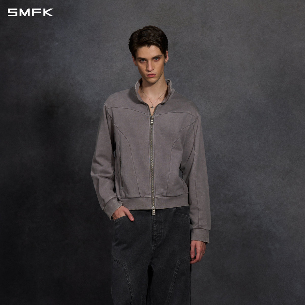 MYTH AEOLUS EVOLVE SLIM COLLAR JACKET /COLD DYE/U COLD DYE GREY