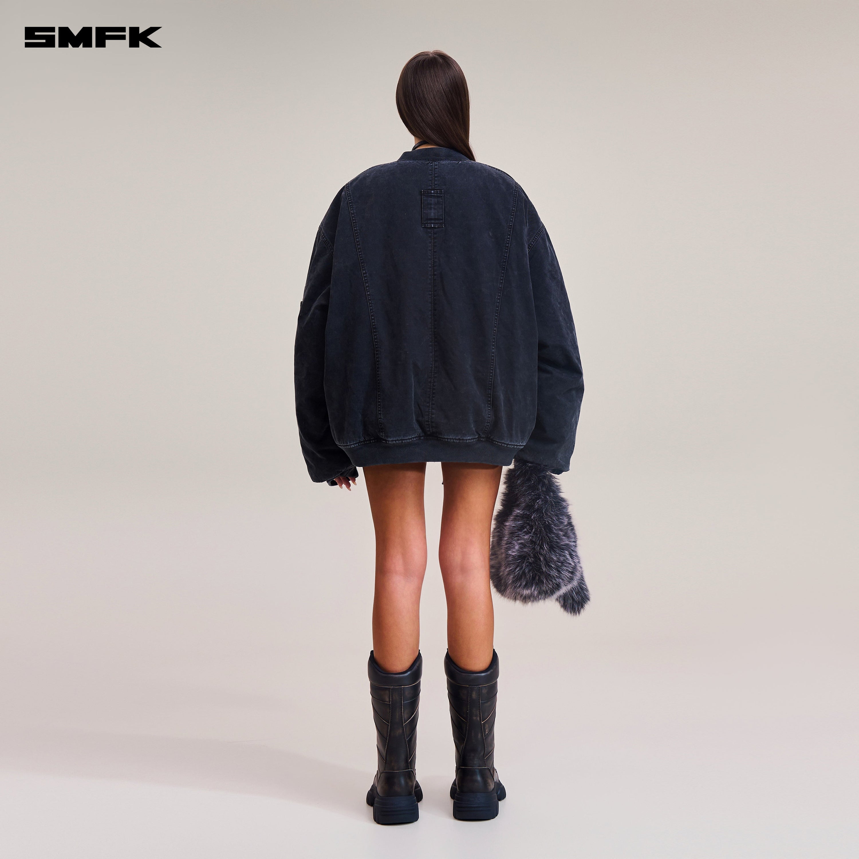 VINTAGE VANISH STORM DYE MASSIVE PILOT JACKET/STONE WASH VANISH BLACK