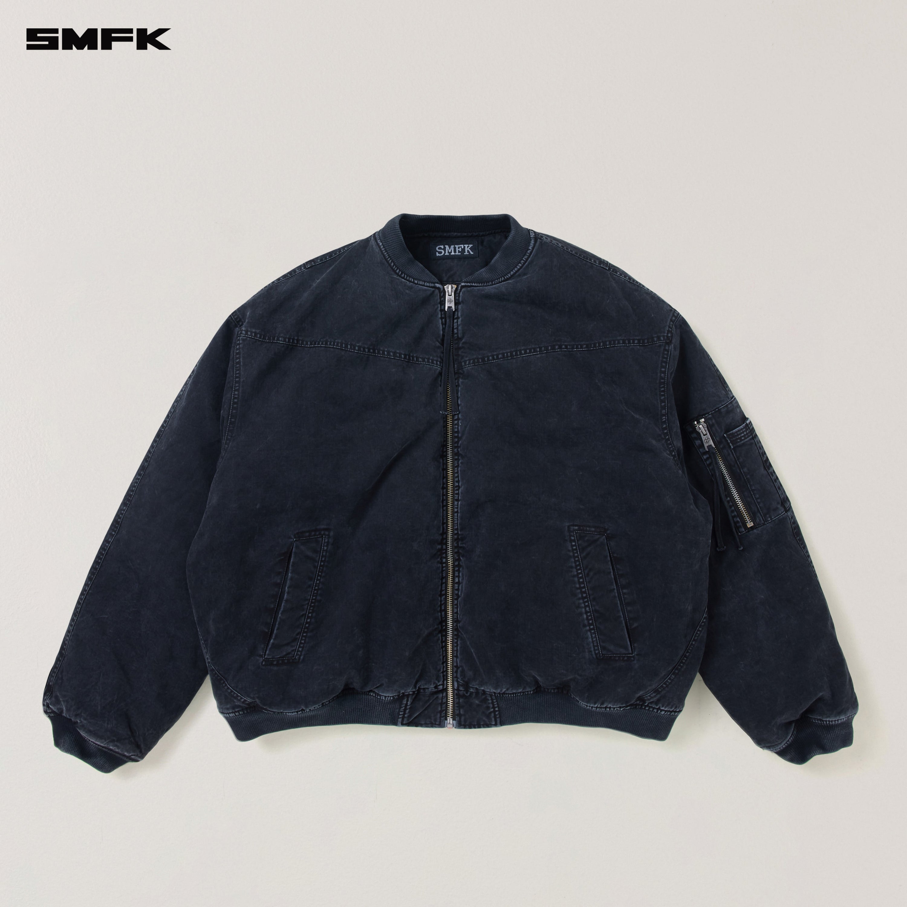 VINTAGE VANISH STORM DYE MASSIVE PILOT JACKET/STONE WASH VANISH BLACK