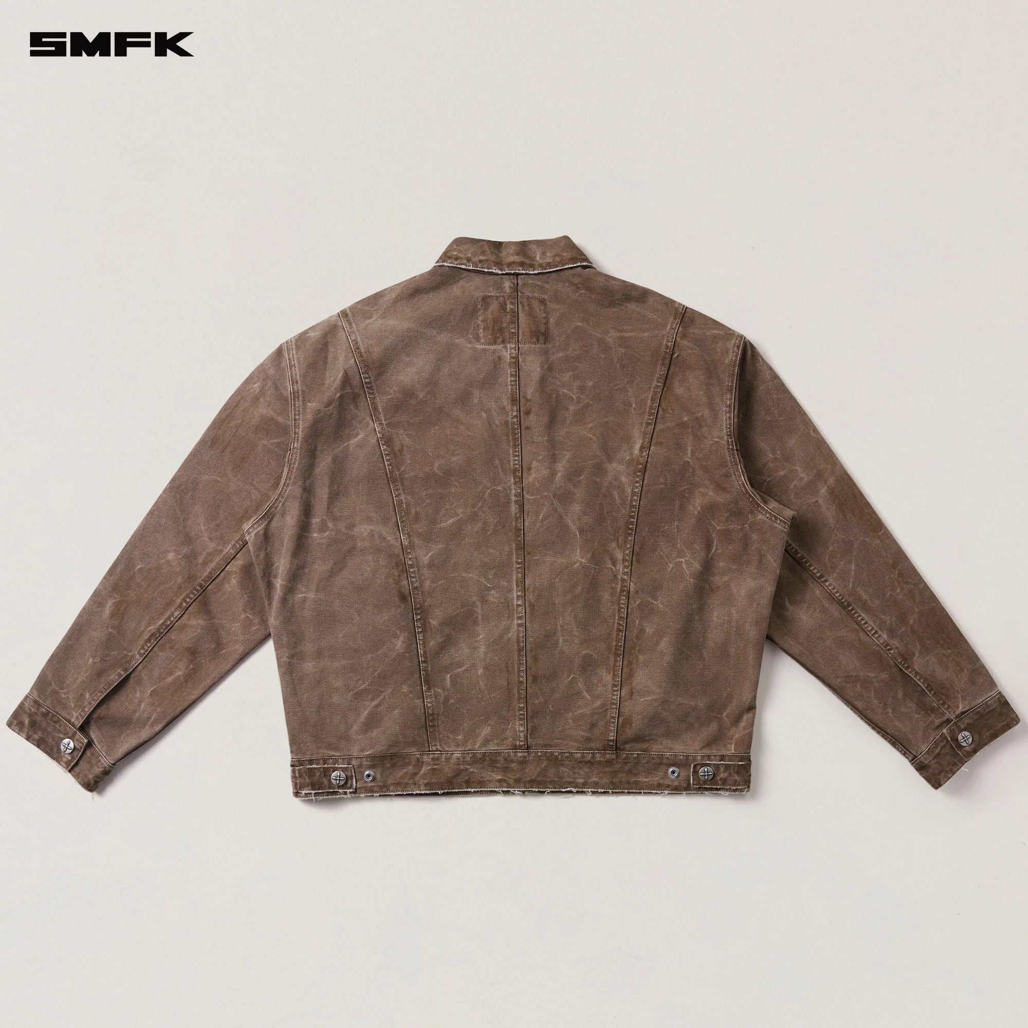 RAGE-WILD ORIGIN HANDCRAFT LOOSE CARGO JACKET/GARMENT DYED SHADOW BROWN