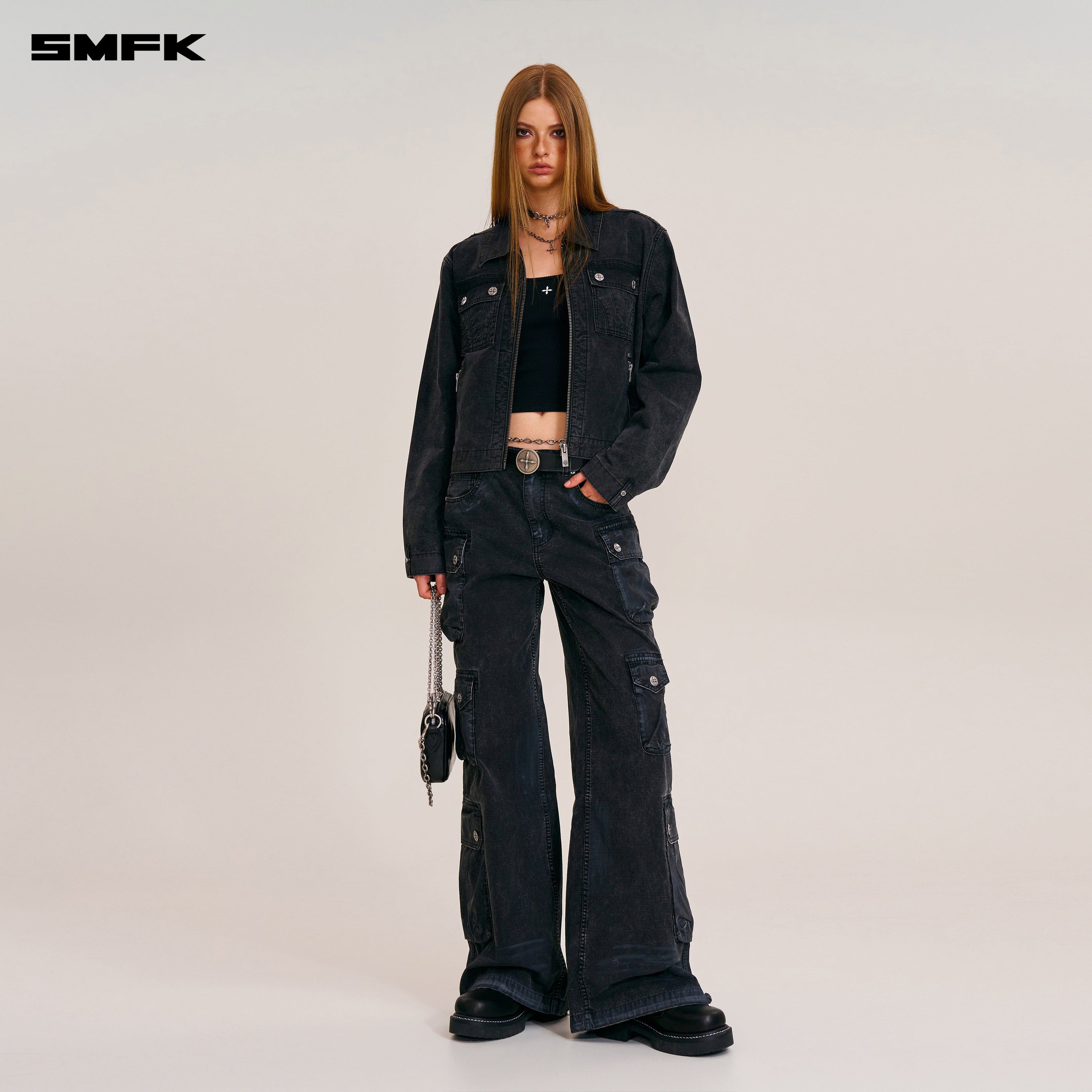 RAGE-WILD ORIGIN HANDCRAFT ENGINEER JACKET/GARMENT DYED WILD BLACK