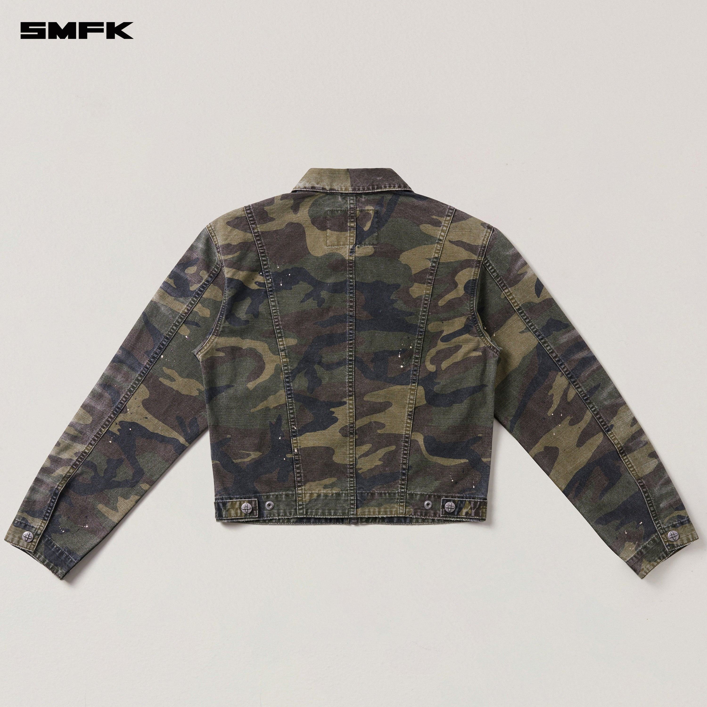 RAGE-WILD ORIGIN HANDCRAFT ENGINEER JACKET/GARMENT DYED ARMY GREEN CAMOUFLAGE