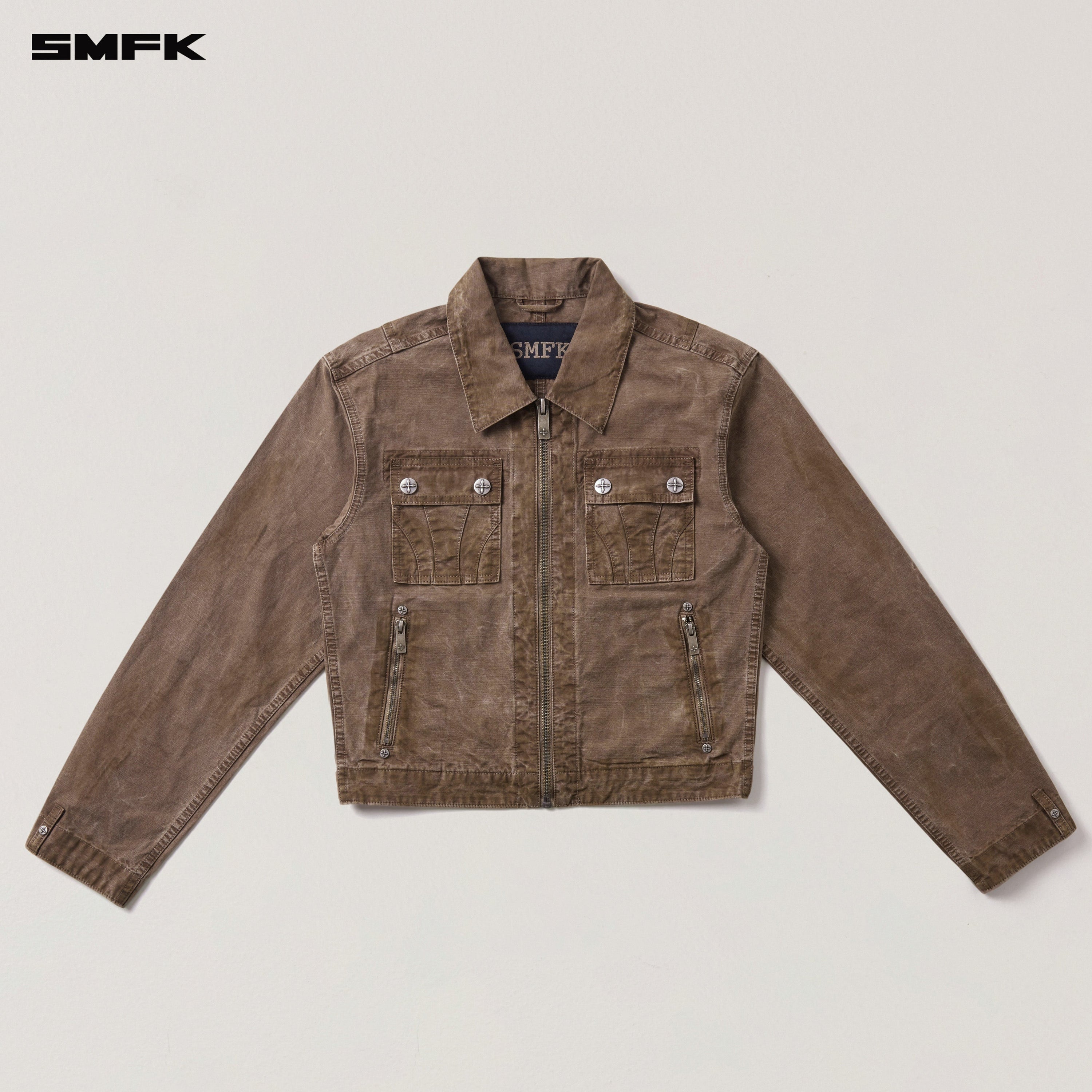 RAGE-WILD ORIGIN HANDCRAFT ENGINEER JACKET/GARMENT DYED SHADOW BROWN