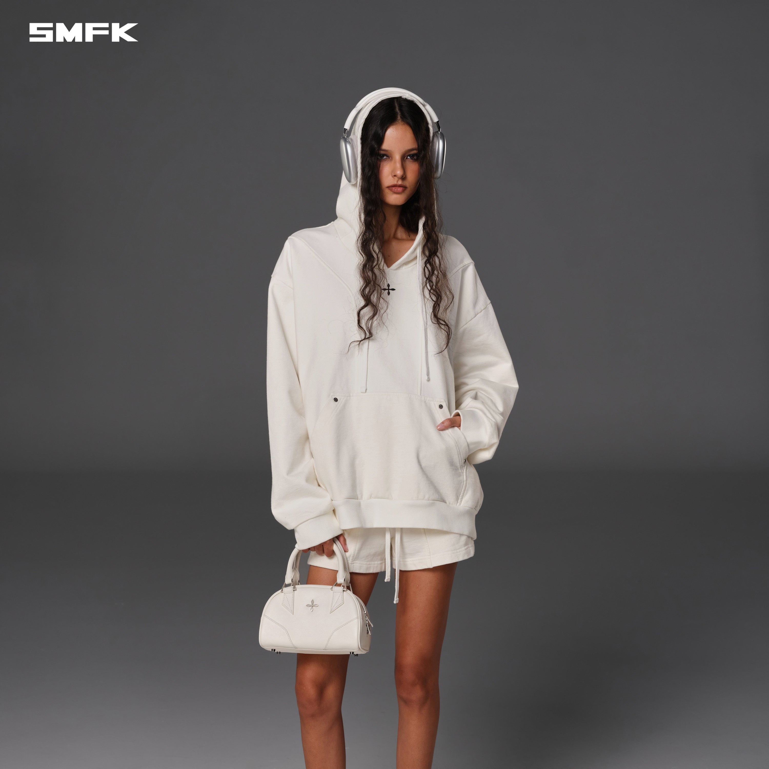 PERMANENT MUSE LOOSE HOODIE/COTTON CLOUD WHITE