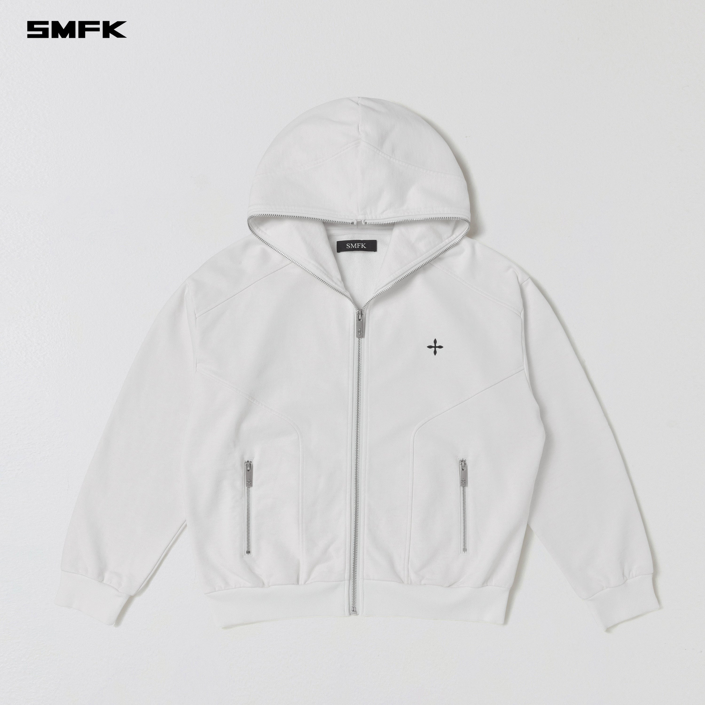 PERMANENT MUSE LOOSE ZIP HOODIE/COTTON WOOL CLOUD WHITE