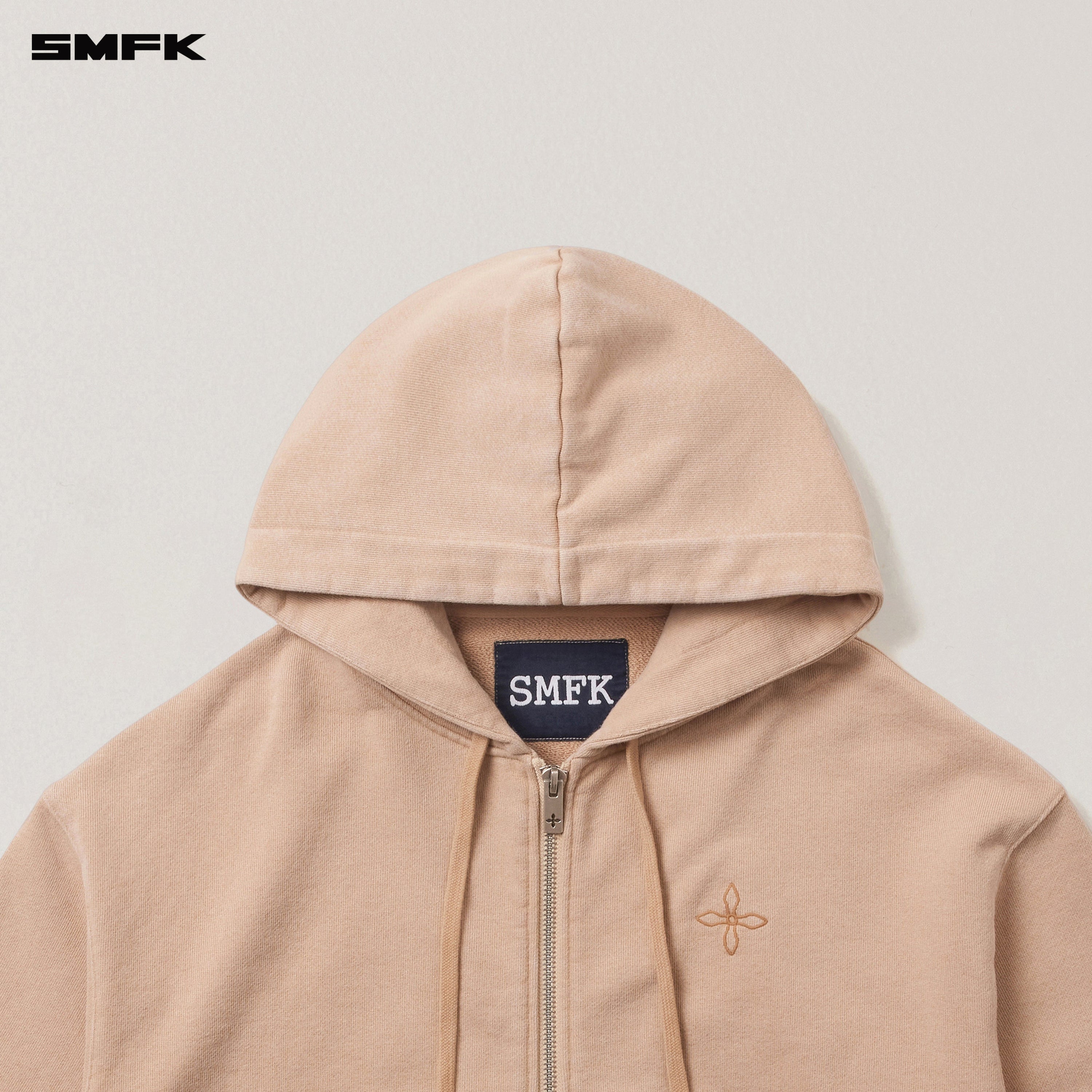 COMPASS MODE LOOSE ZIP HOODIE SAND