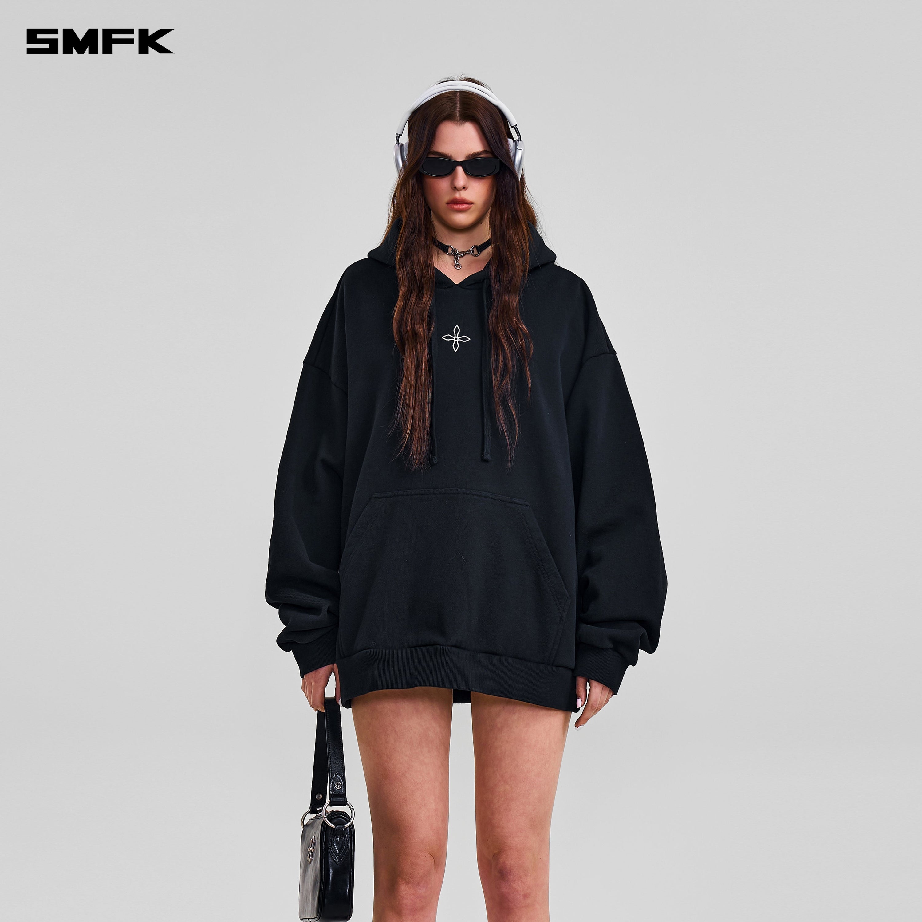 COMPASS MODE LOOSE HOODIE WILD BLACK