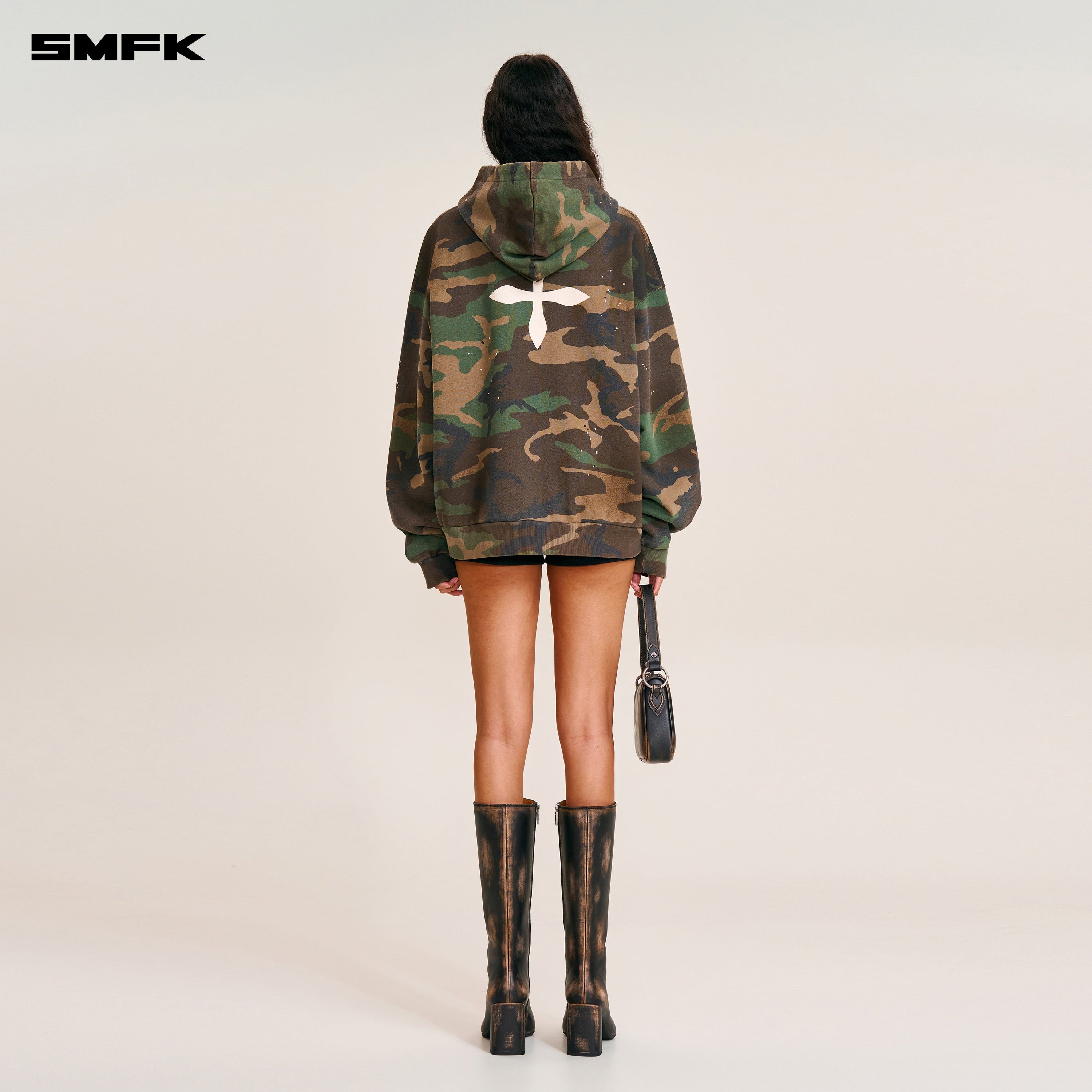 COMPASS MODE LOOSE CAMO HOODIE ARMY GREEN CAMOUFLAGE