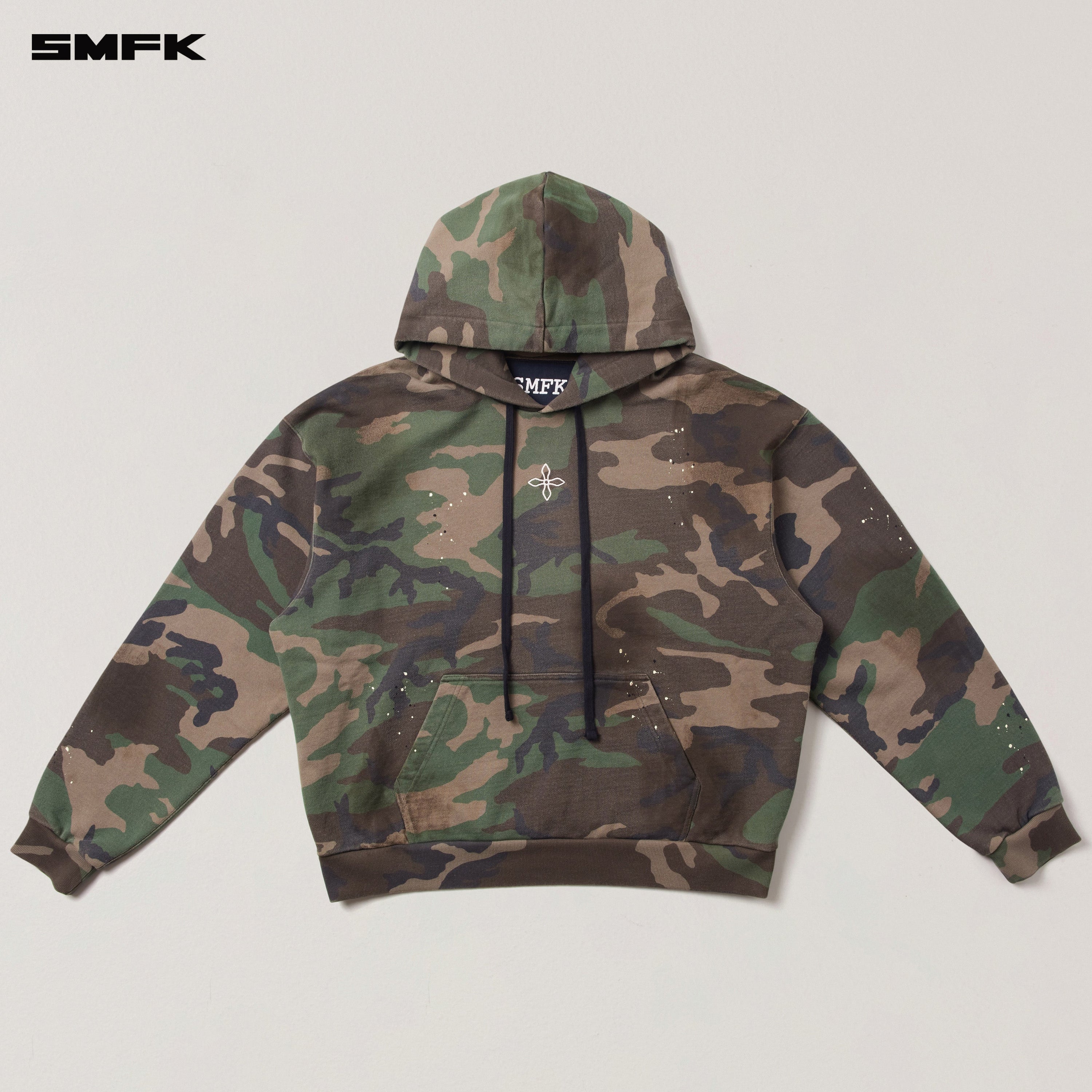COMPASS MODE LOOSE CAMO HOODIE ARMY GREEN CAMOUFLAGE