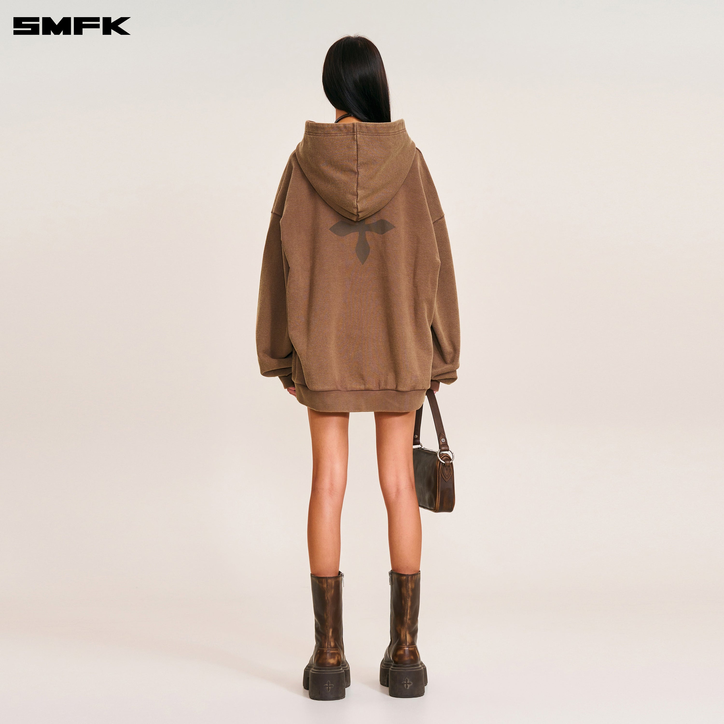COMPASS MODE LOOSE HOODIE WILD HORSE BROWN