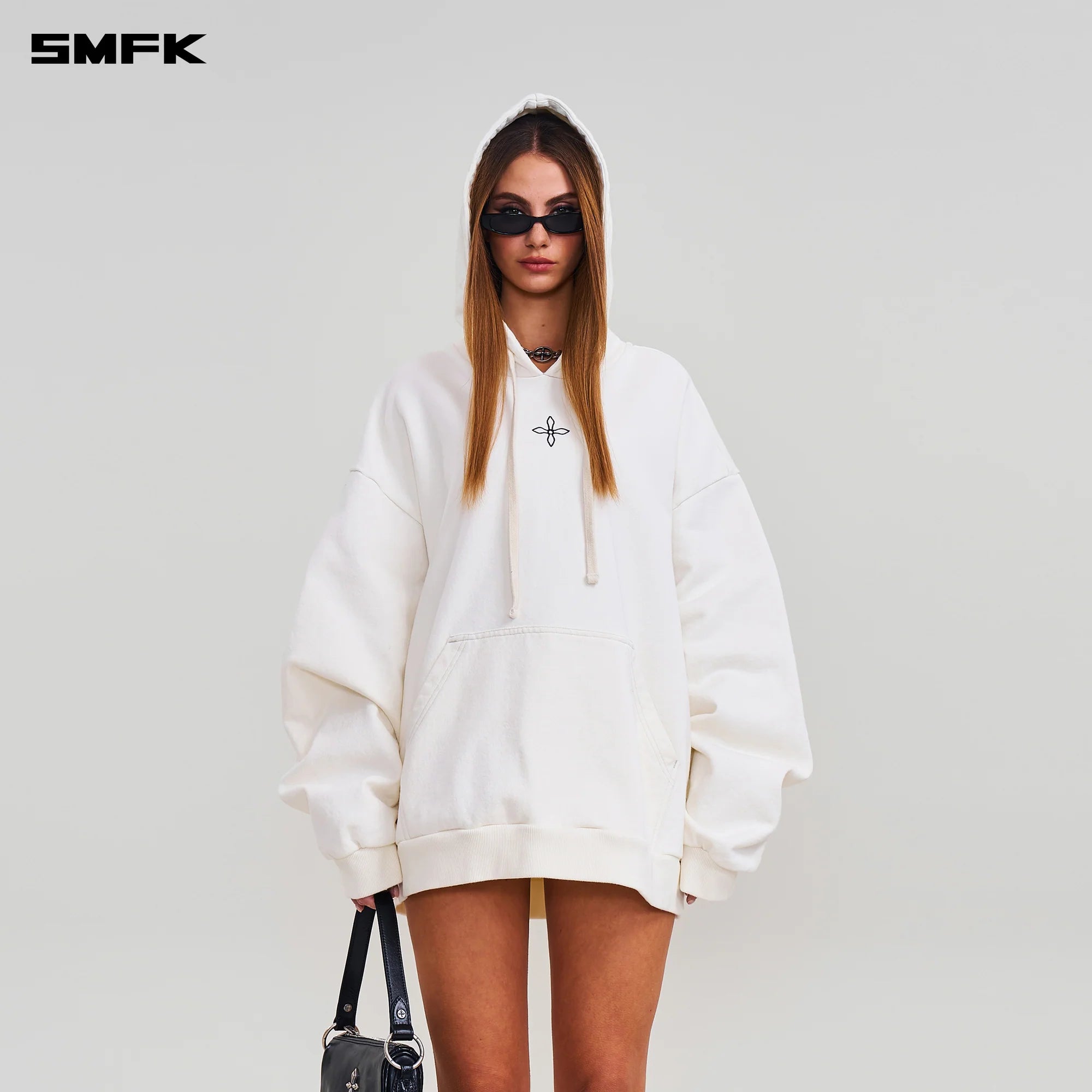 COMPASS MODE LOOSE HOODIE SNOW MOUNTAIN WHITE