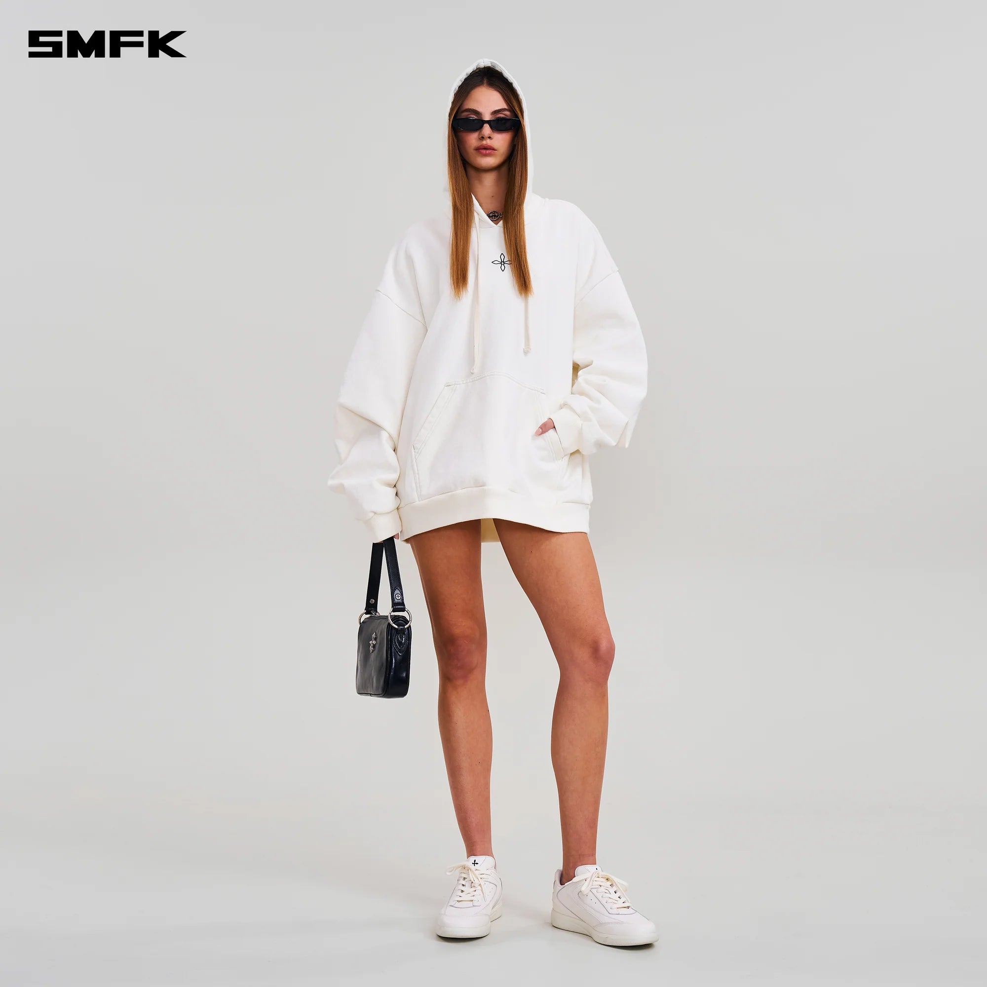 COMPASS MODE LOOSE HOODIE SNOW MOUNTAIN WHITE