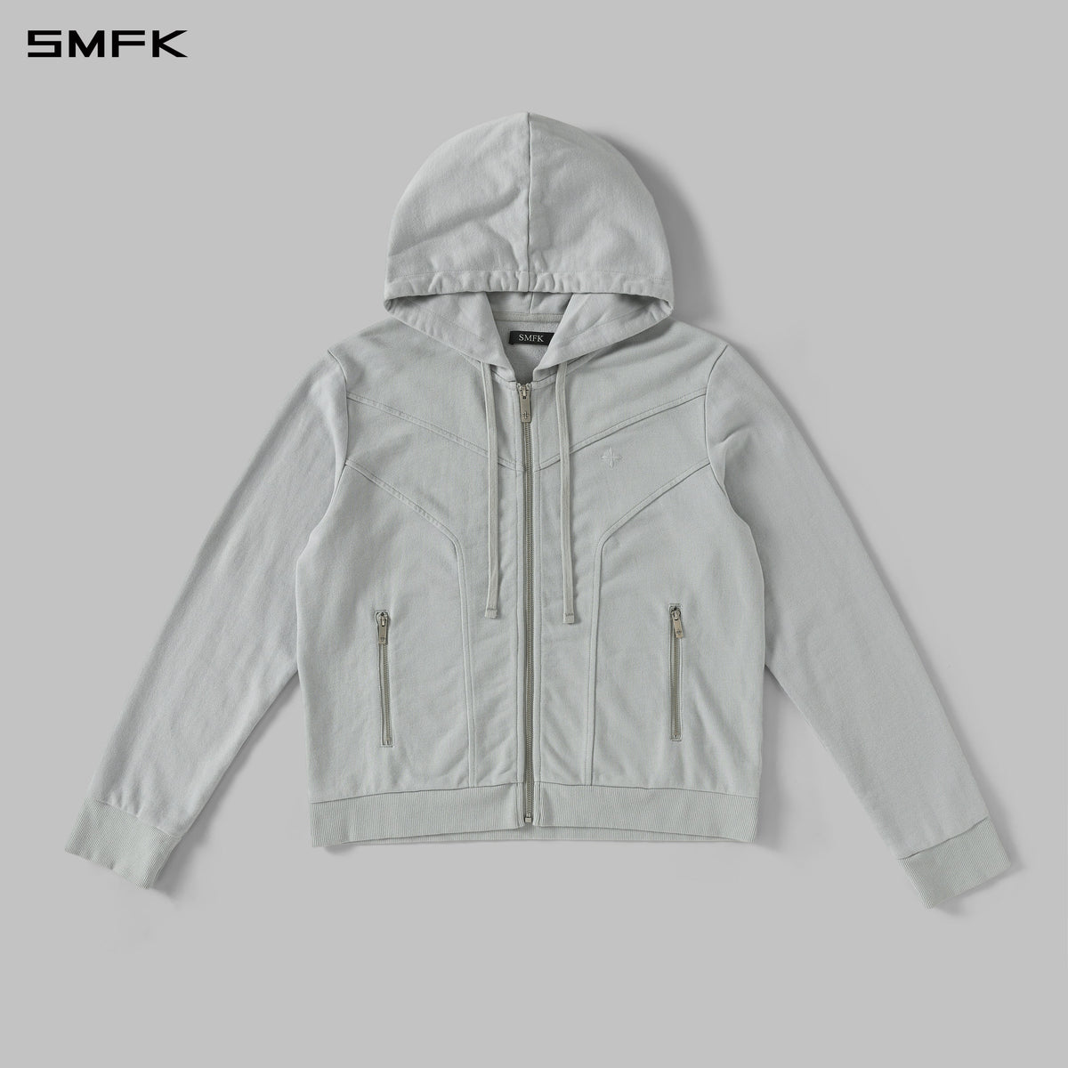 PERMANENT MODE LOOSE SPORTS HOODIE/COTTON/U GLACIER GREY