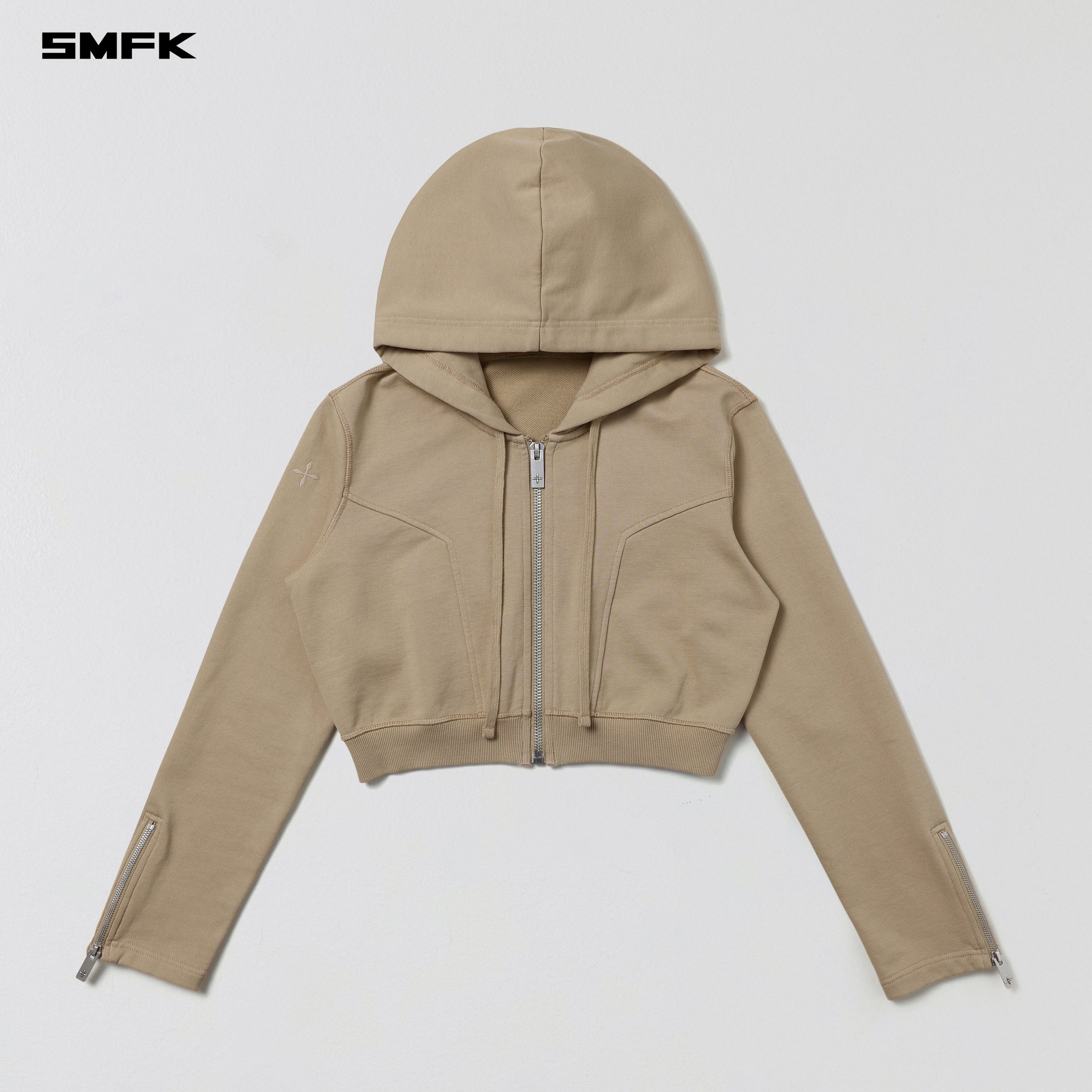 PERMANENT SLIM SHORT HOODIE/COTTON WOOL FRESH SKIN