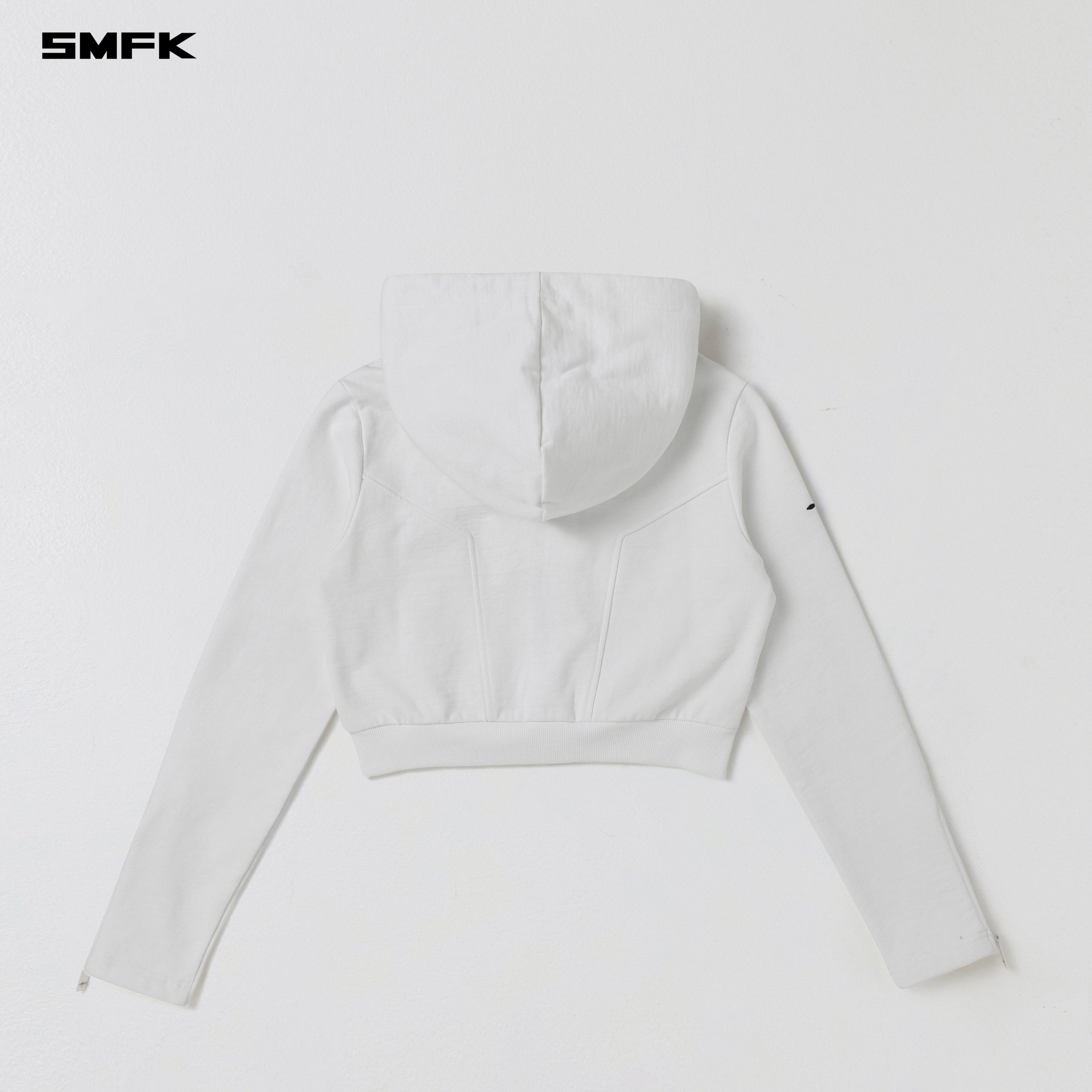 PERMANENT SLIM SHORT HOODIE/COTTON WOOL CLOUD WHITE