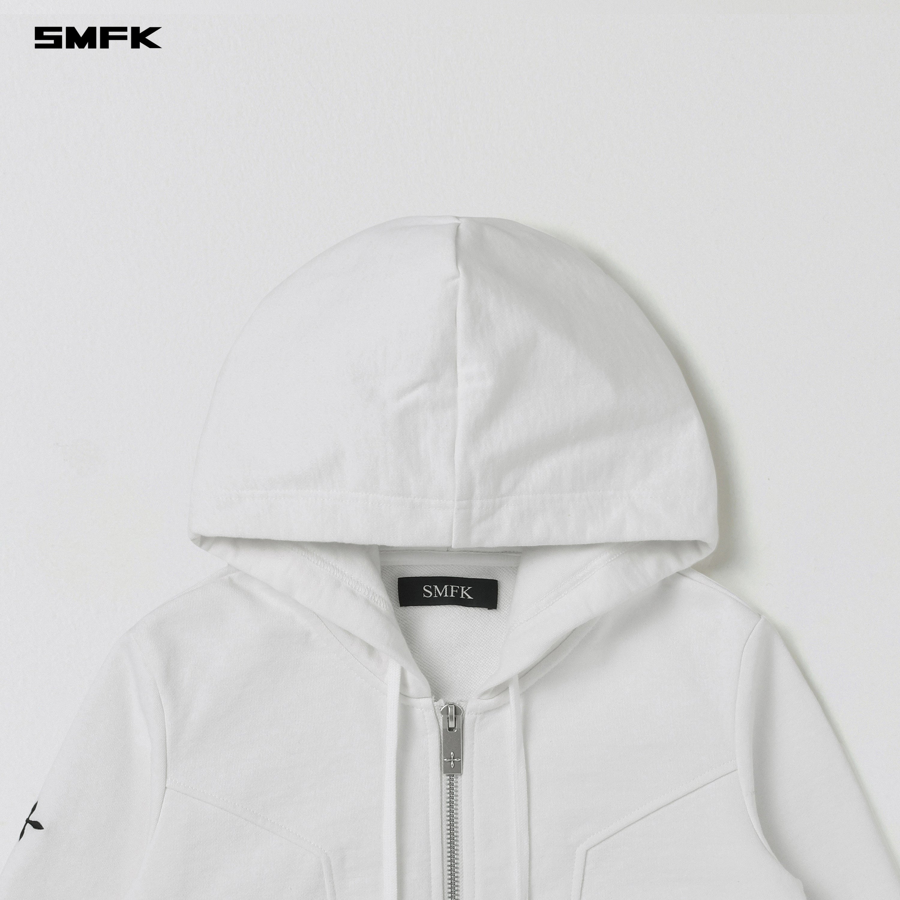 PERMANENT SLIM SHORT HOODIE/COTTON WOOL CLOUD WHITE