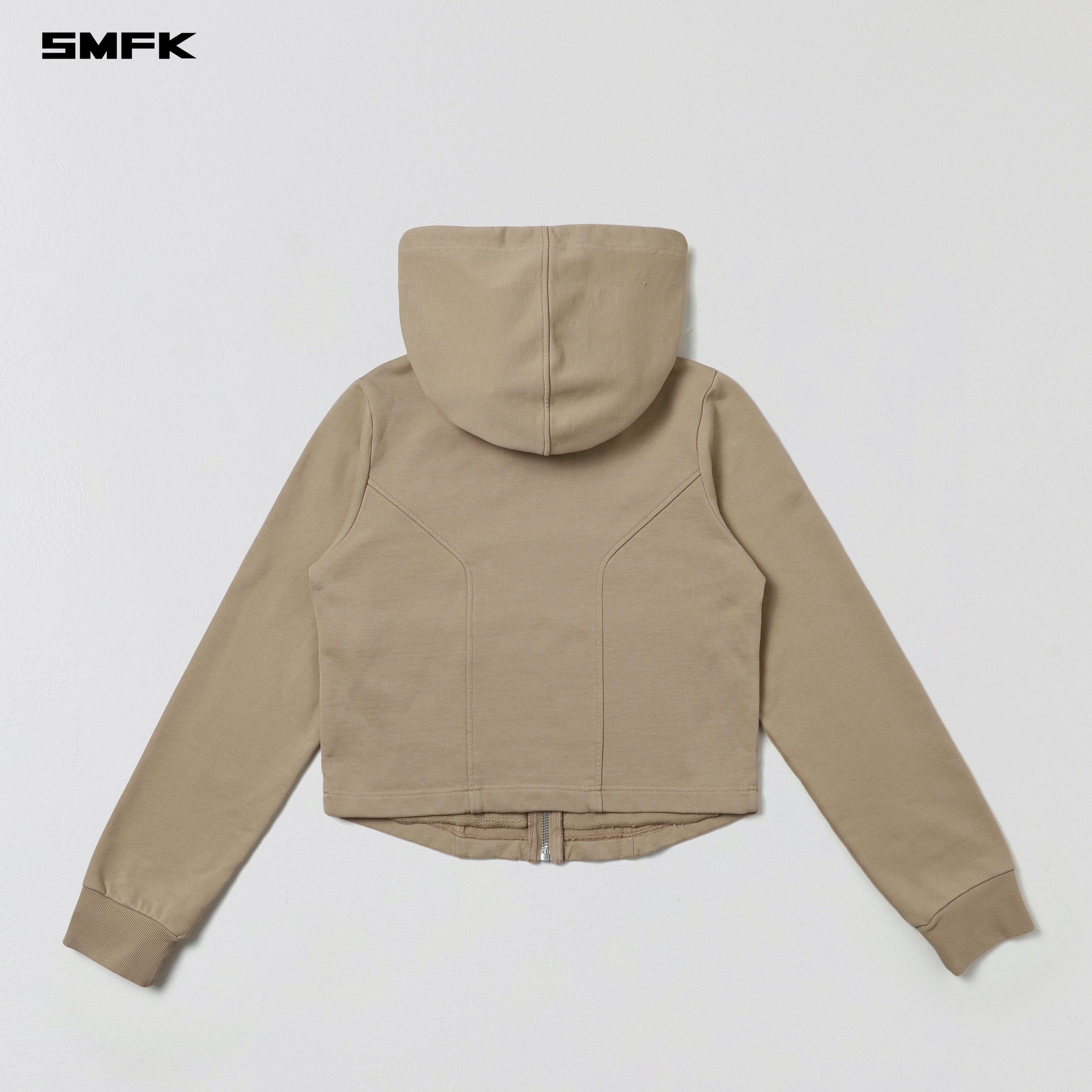PERMANENT SLIM ZIP HOODIE/COTTON WOOL SILK FRESH SKIN
