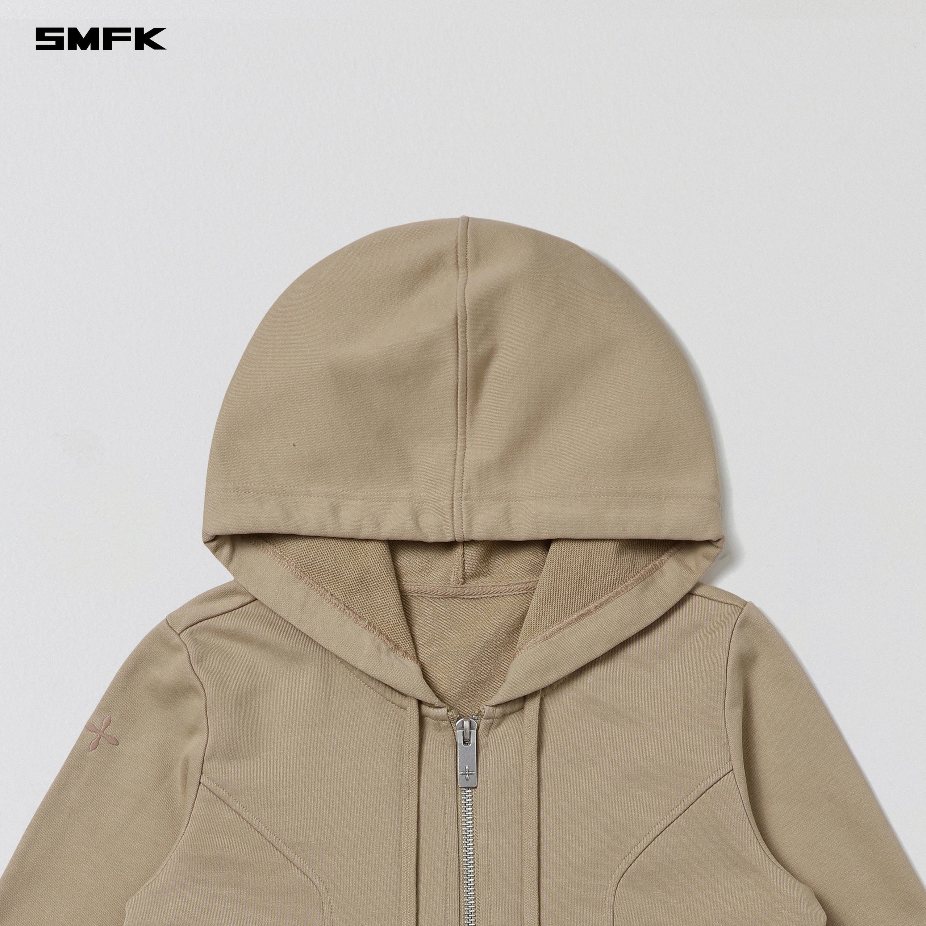 PERMANENT SLIM ZIP HOODIE/COTTON WOOL SILK FRESH SKIN