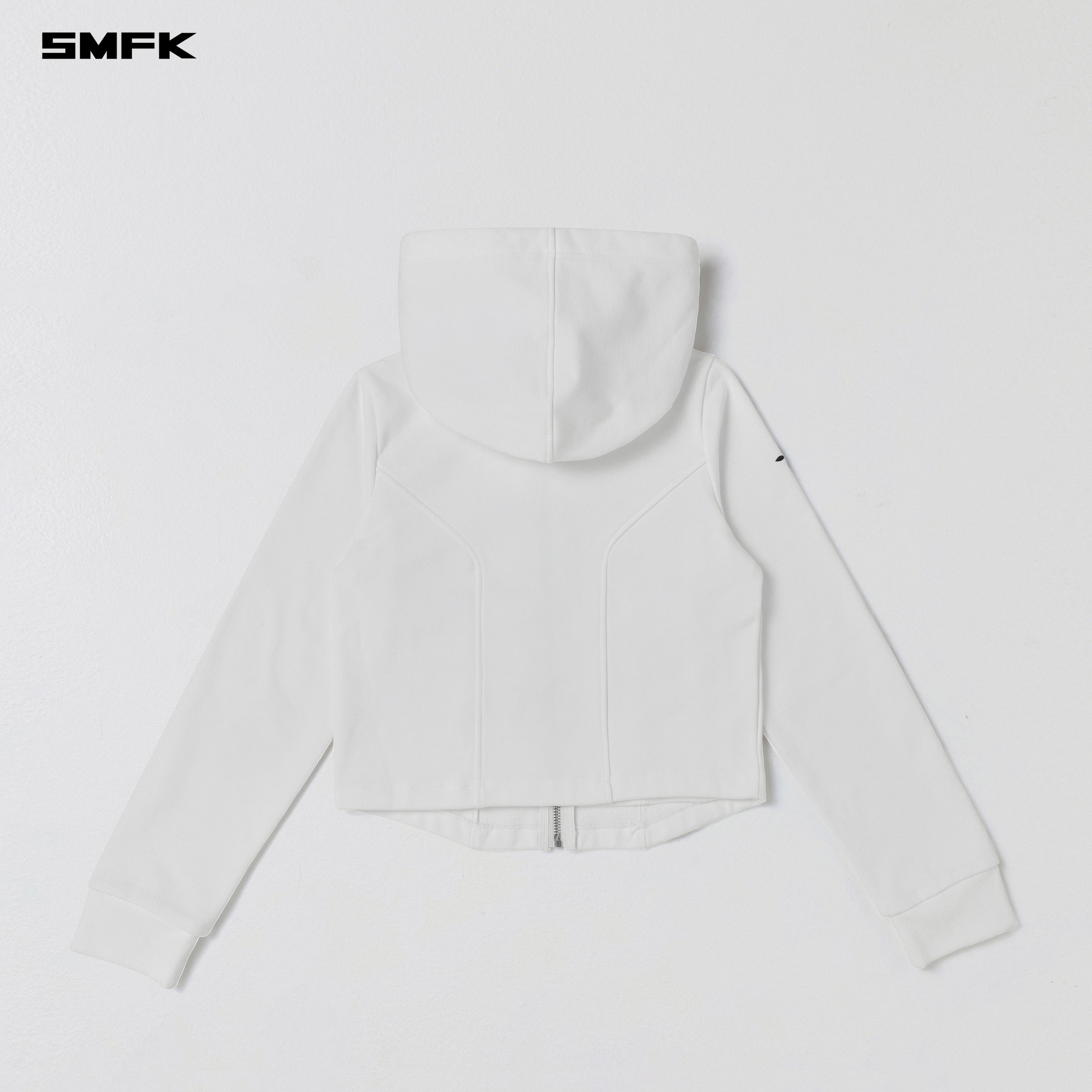 PERMANENT SLIM ZIP HOODIE/COTTON WOOL SILK CLOUD WHITE