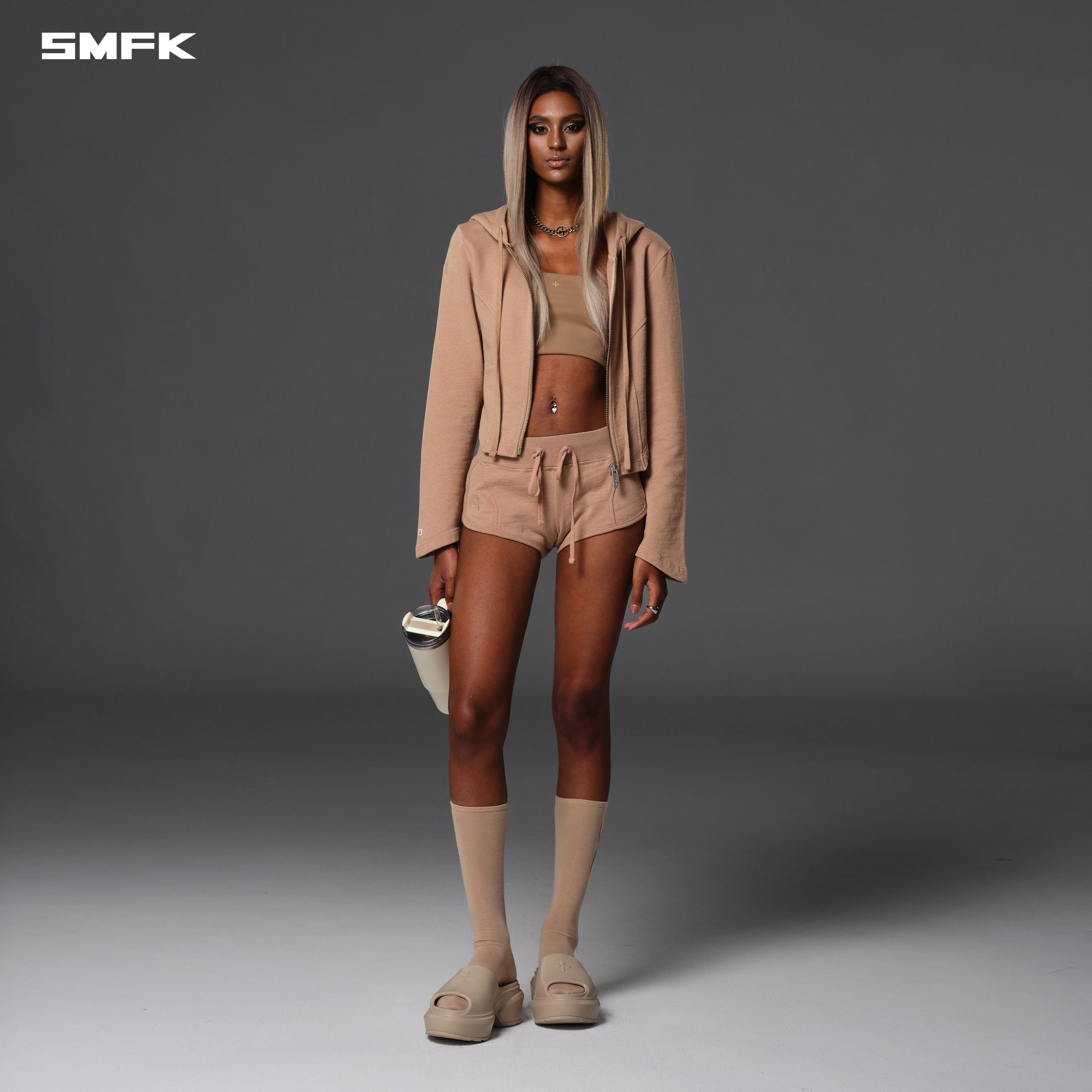 PERMANENT PRISM SLIM HOODIE/COTTON WOOL SILK FRESH SKIN