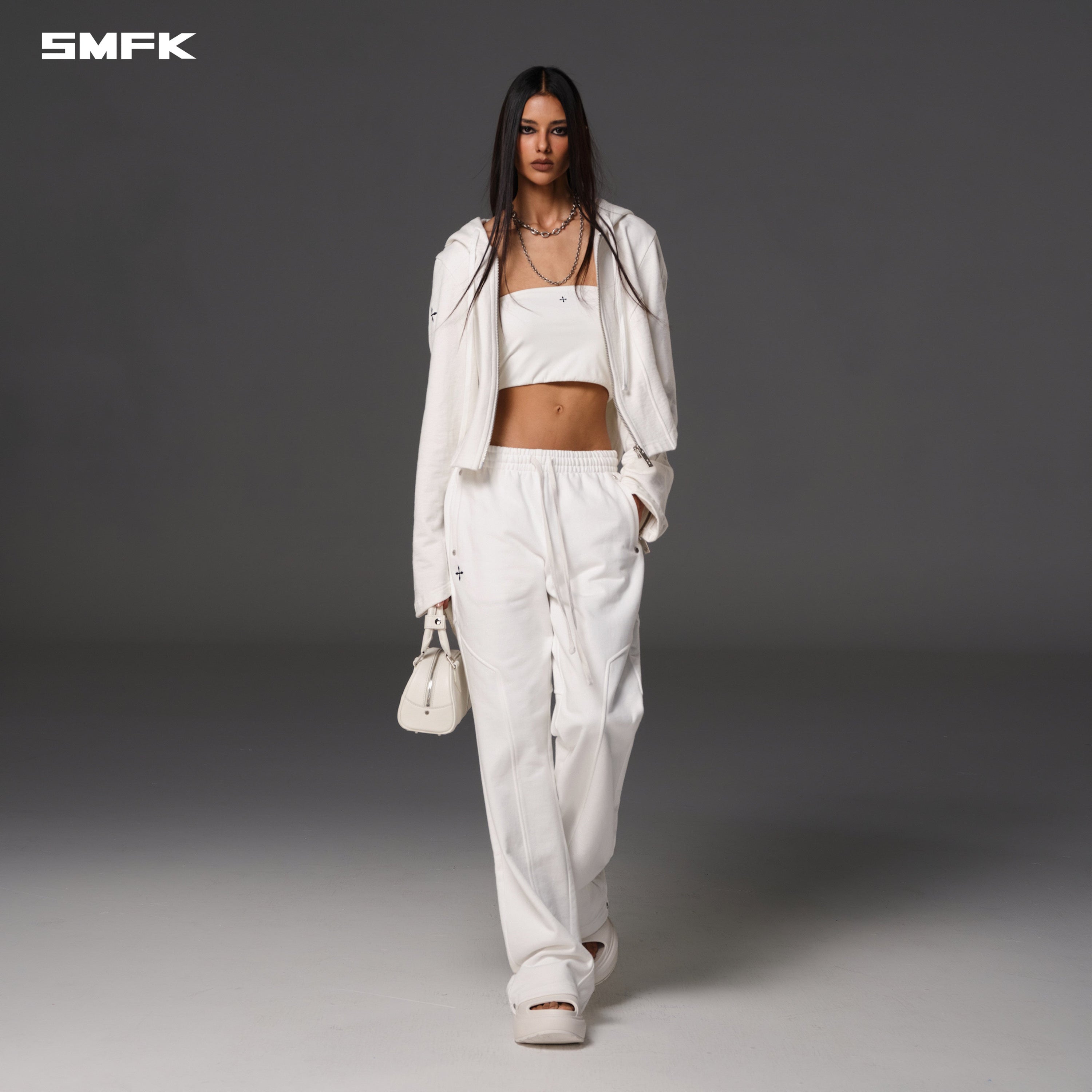 PERMANENT PRISM SLIM HOODIE/COTTON WOOL SILK CLOUD WHITE