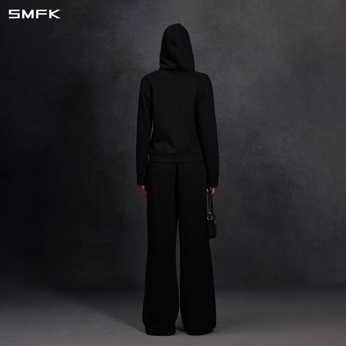 PERMANENT MODE SLIM SPORTS HOODIE/COTTON  WILD BLACK