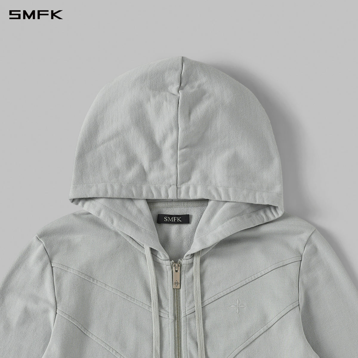 PERMANENT MODE SLIM SPORTS HOODIE/COTTON GLACIER GREY