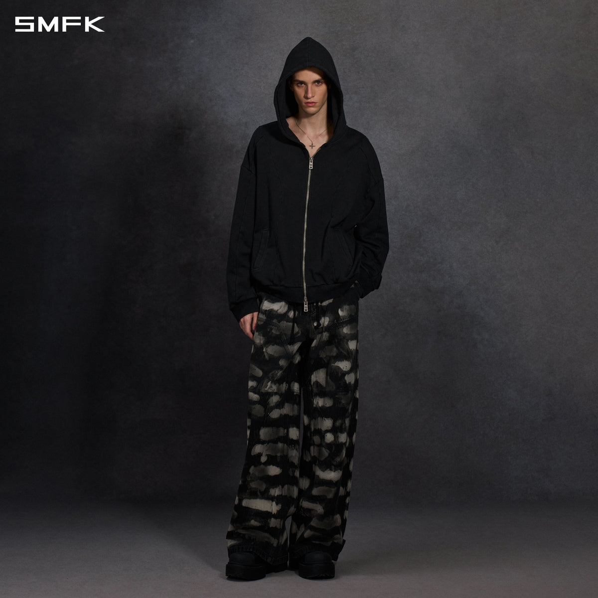 MYTH AEOLUS EVOLVE MASSIVE HOOD JACKET /COLD DYE/U COLD DYE BLACK