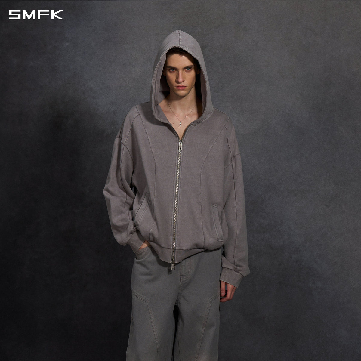 MYTH AEOLUS EVOLVE MASSIVE HOOD JACKET /COLD DYE/U COLD DYE GREY