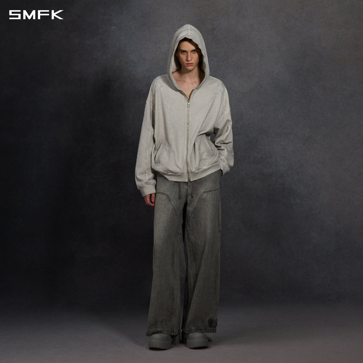 MYTH AEOLUS EVOLVE MASSIVE HOOD JACKET /COLD DYE/U CLOUD GREY